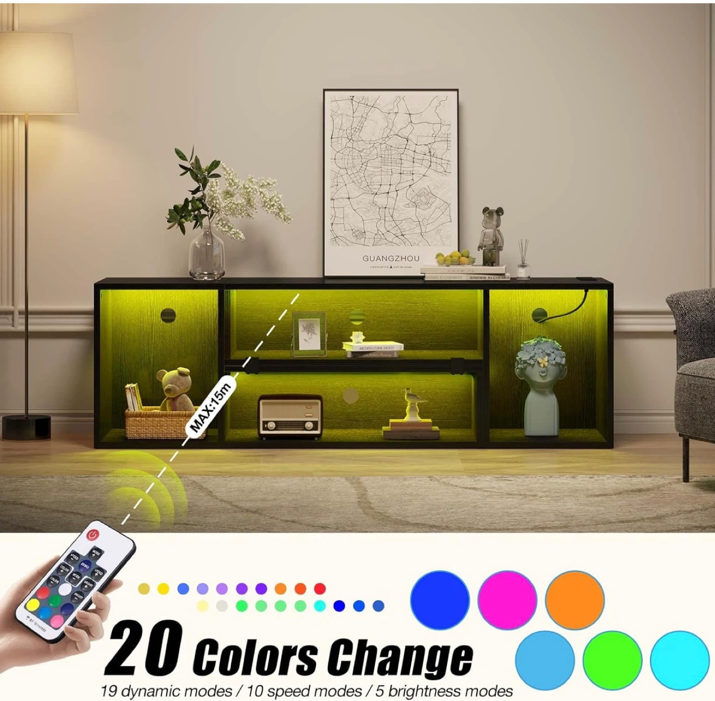 Modern TV Stand with LED Lights - photo 5