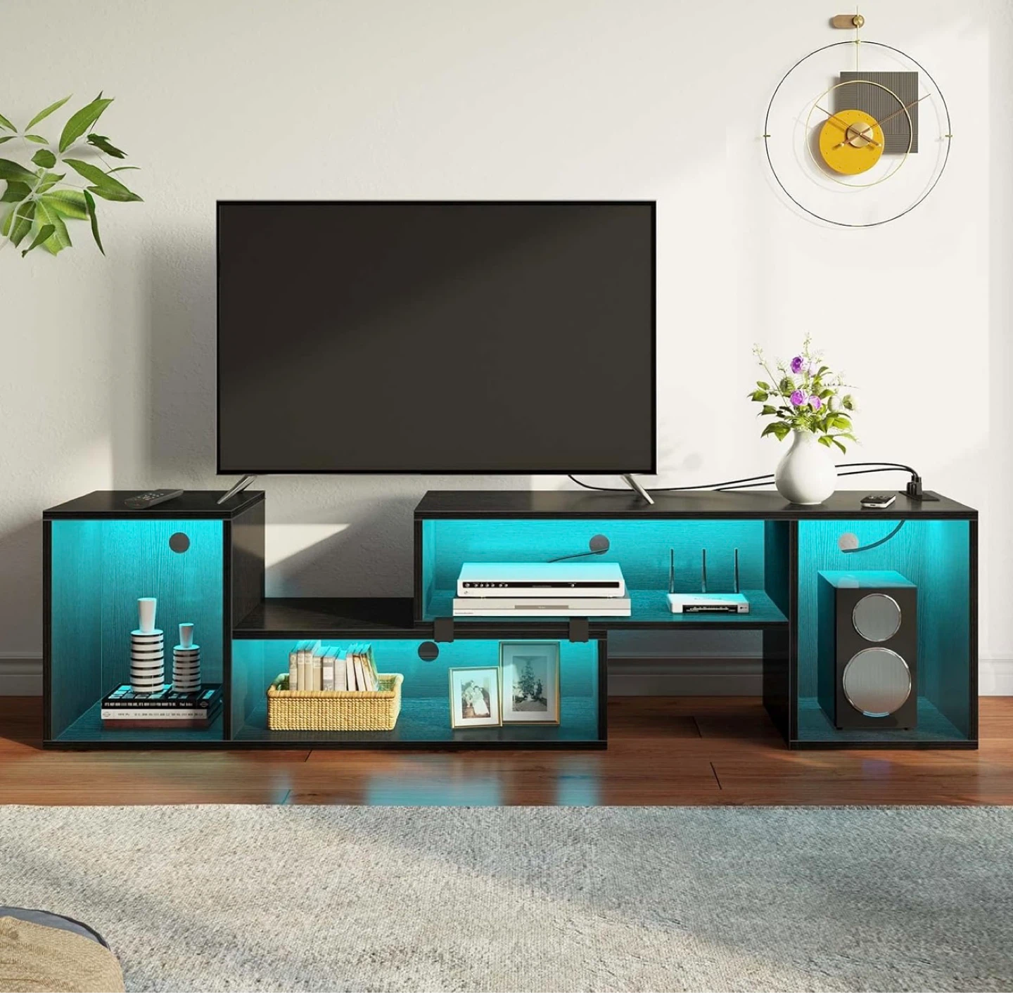 Modern TV Stand with LED Lights - photo 4