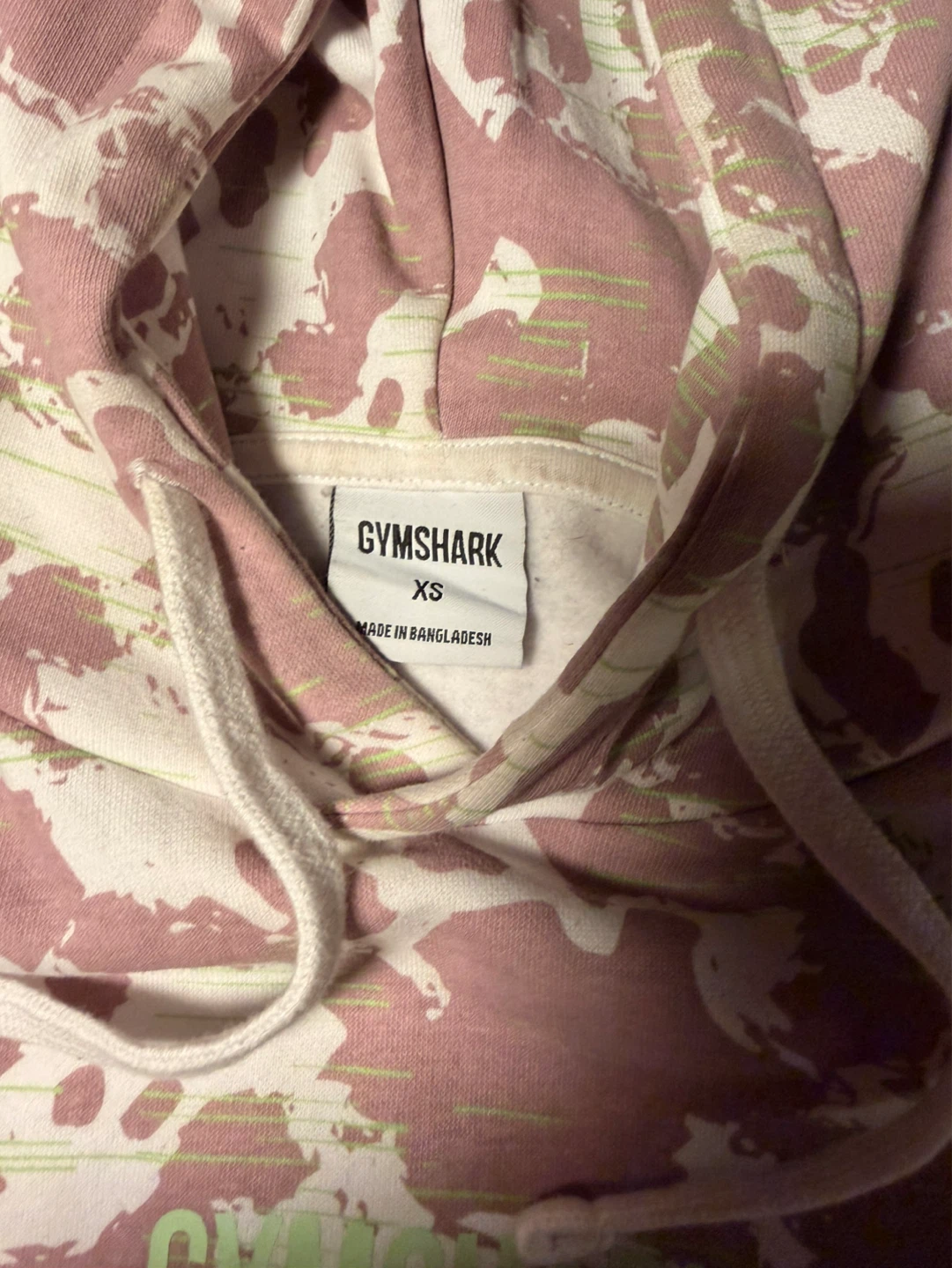 Gymshark Camo Hoodie XS Pink White - photo 3