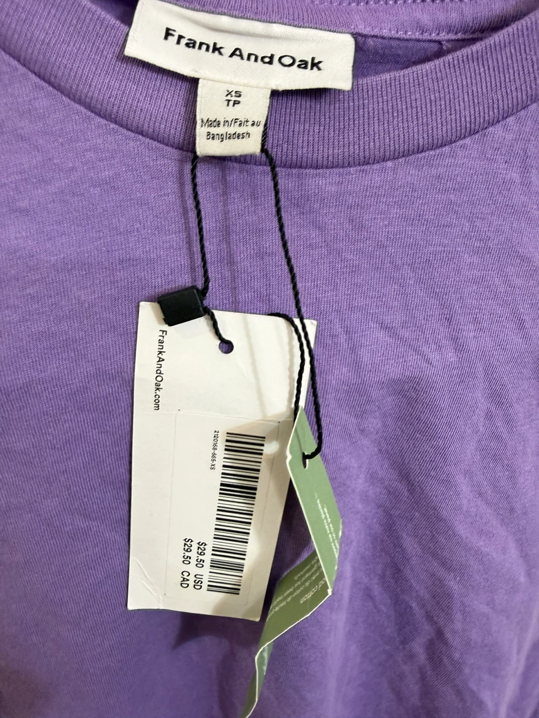 Frank And Oak Purple T-Shirt women’s  xsmall - photo 2