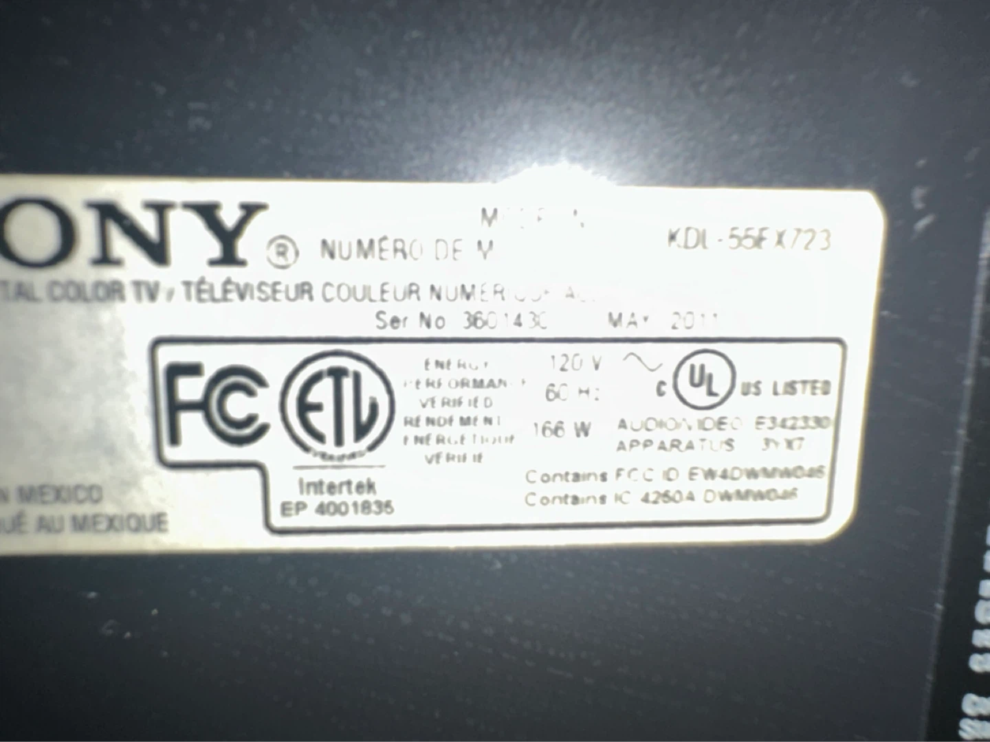 Sony KDL-55X723  55” HD LCD TV - photo 2