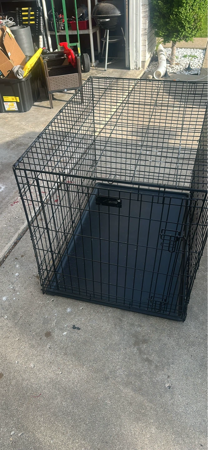 Black Wire Dog Crate with Tray - photo 2
