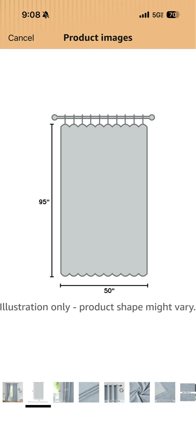 Light blue Blackout Curtains - 50" x 95" - photo 2