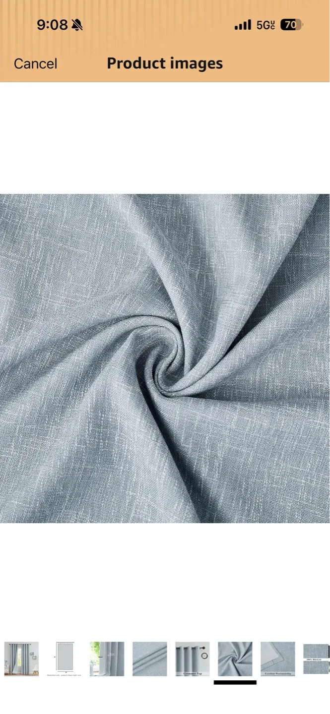 Light blue Blackout Curtains - 50" x 95" - photo 4