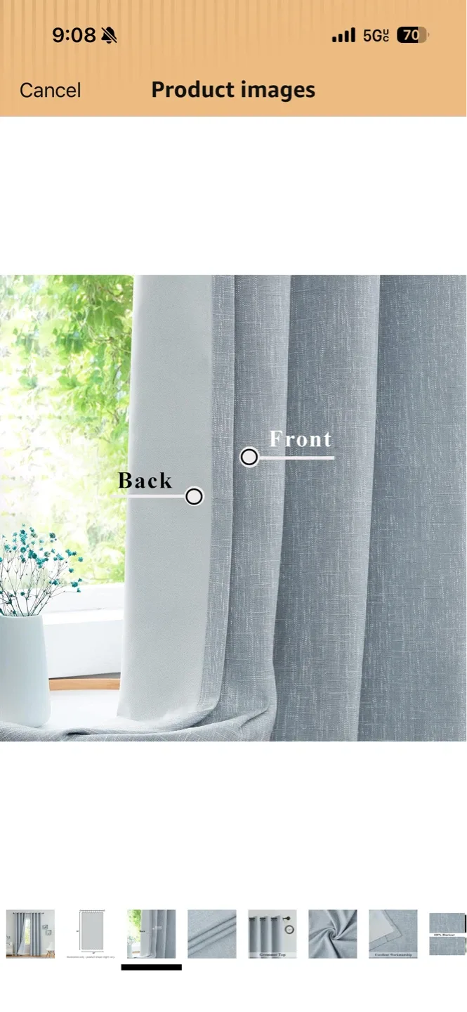 Light blue Blackout Curtains - 50" x 95" - photo 3
