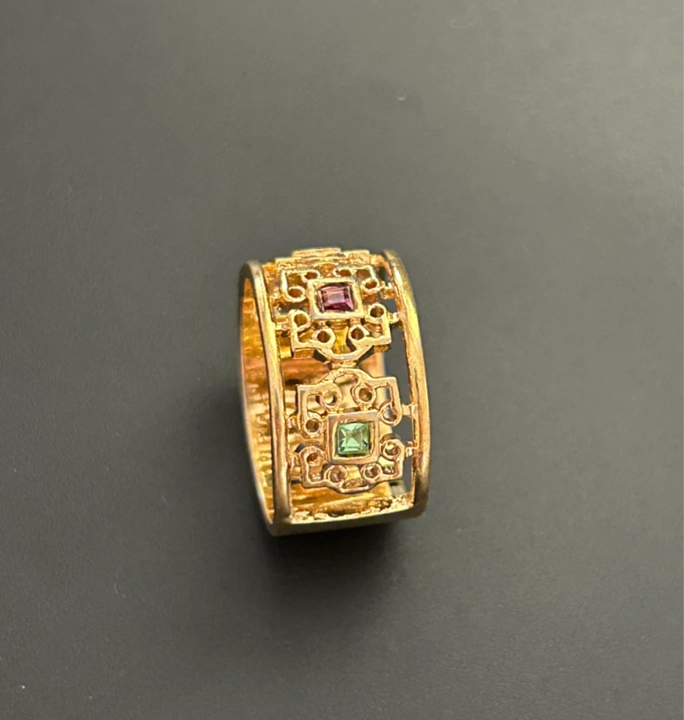 Gold Tone Ring with Colorful Stones - photo 2