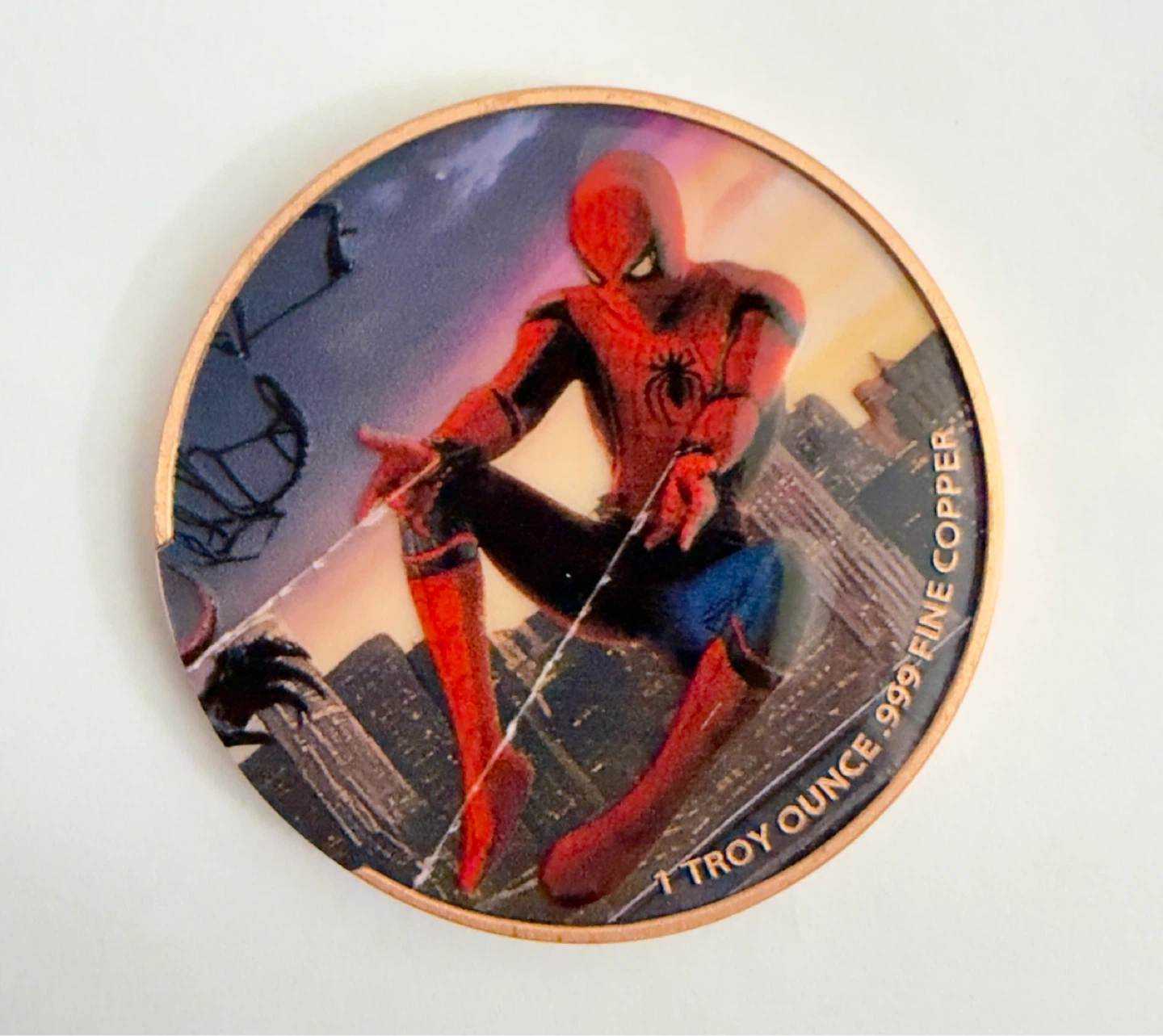 Spider-Man & Venom 1 Troy Ounce .999 Fine Copper Coin - photo 2