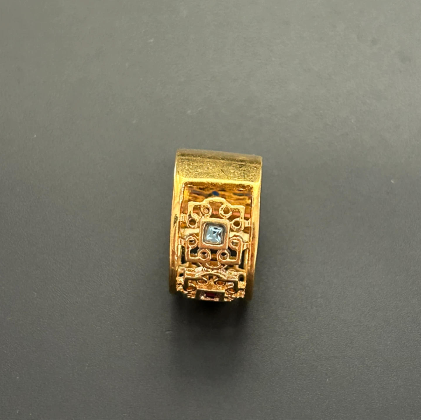 Gold Tone Ring with Colorful Stones - photo 3
