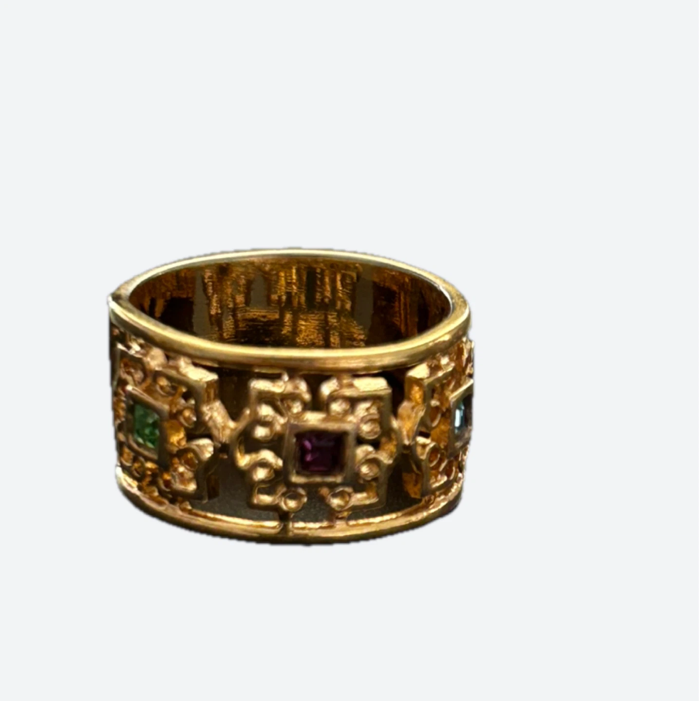 Gold Tone Ring with Colorful Stones - photo 5
