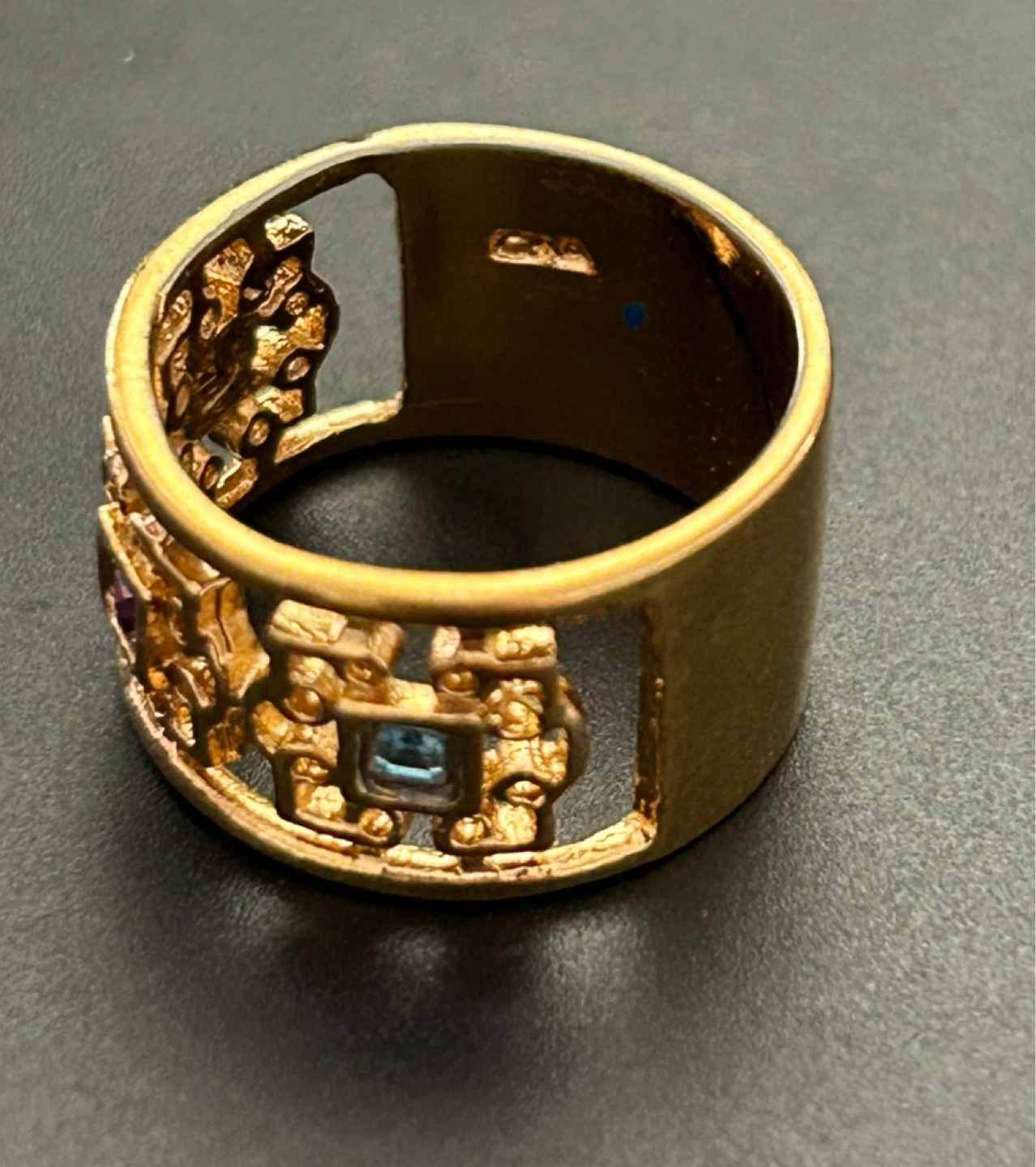 Gold Tone Ring with Colorful Stones - photo 4