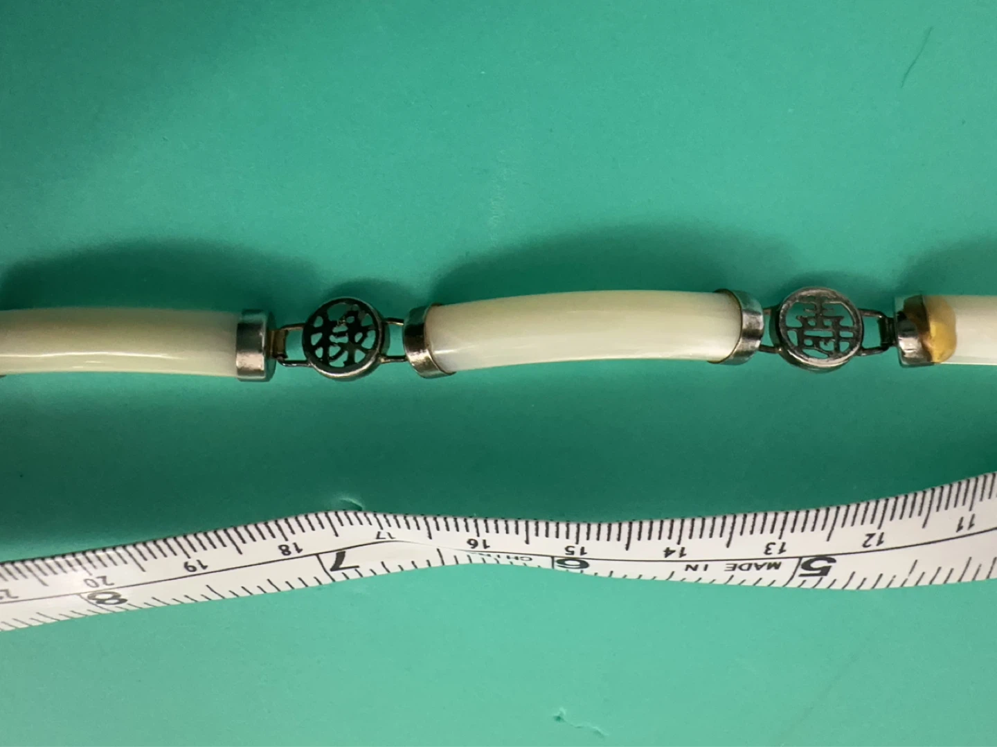 Vintage mother of pearl tube and Silver Bracelet - photo 3
