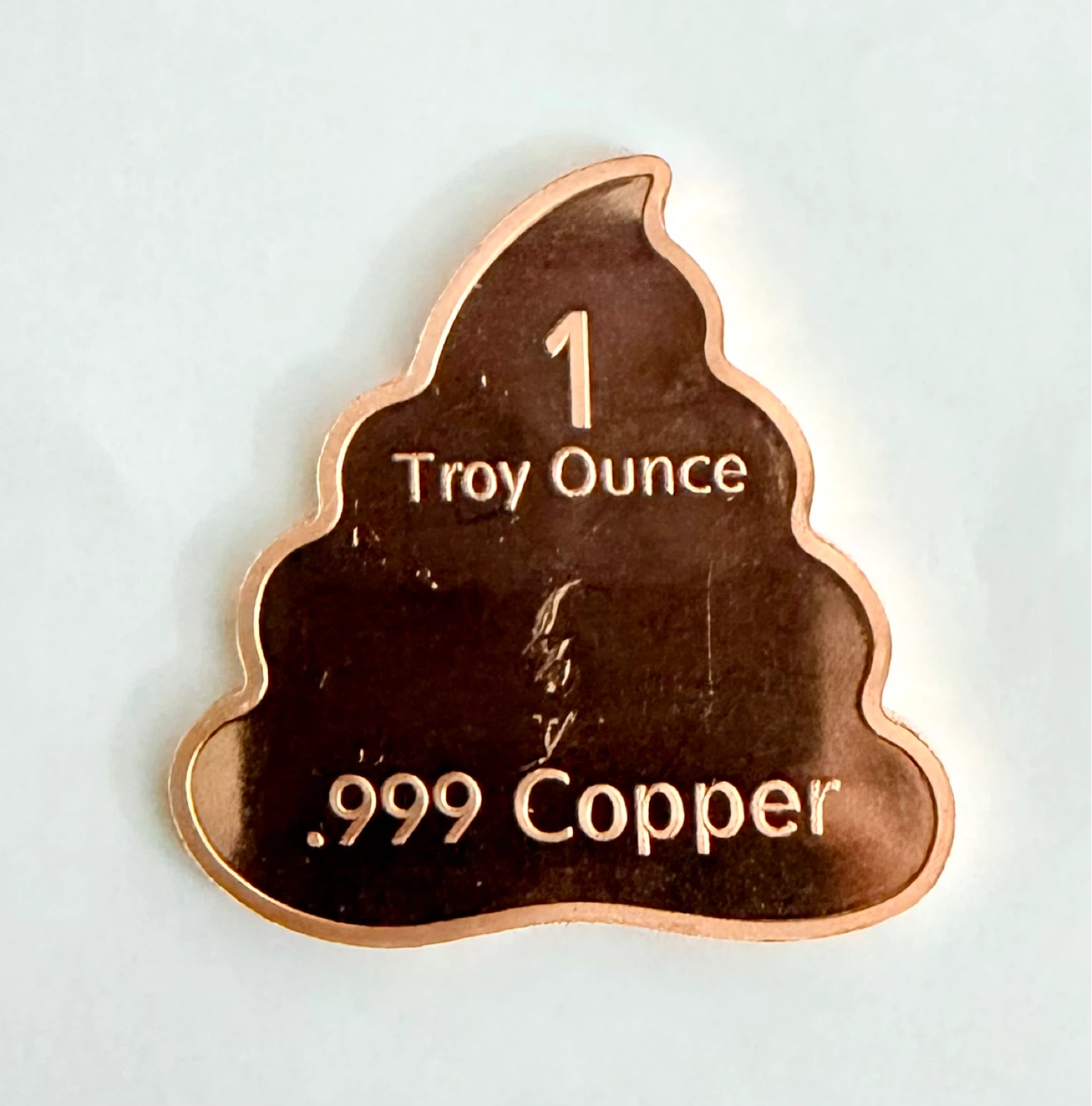1 Troy Ounce .999 Fine Copper "Poop Emoji" Round - photo 3