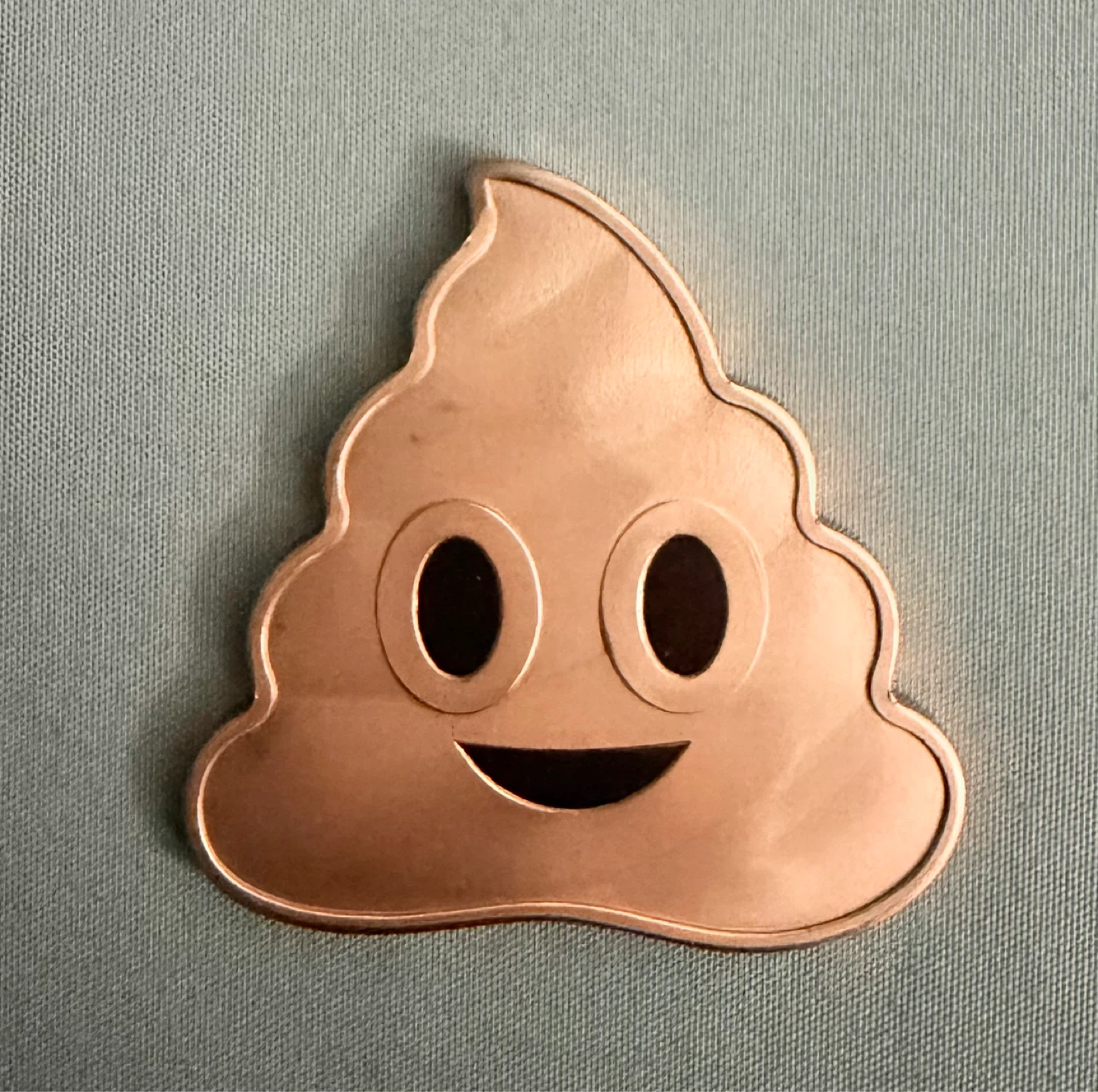 1 Troy Ounce .999 Fine Copper "Poop Emoji" Round - photo 2