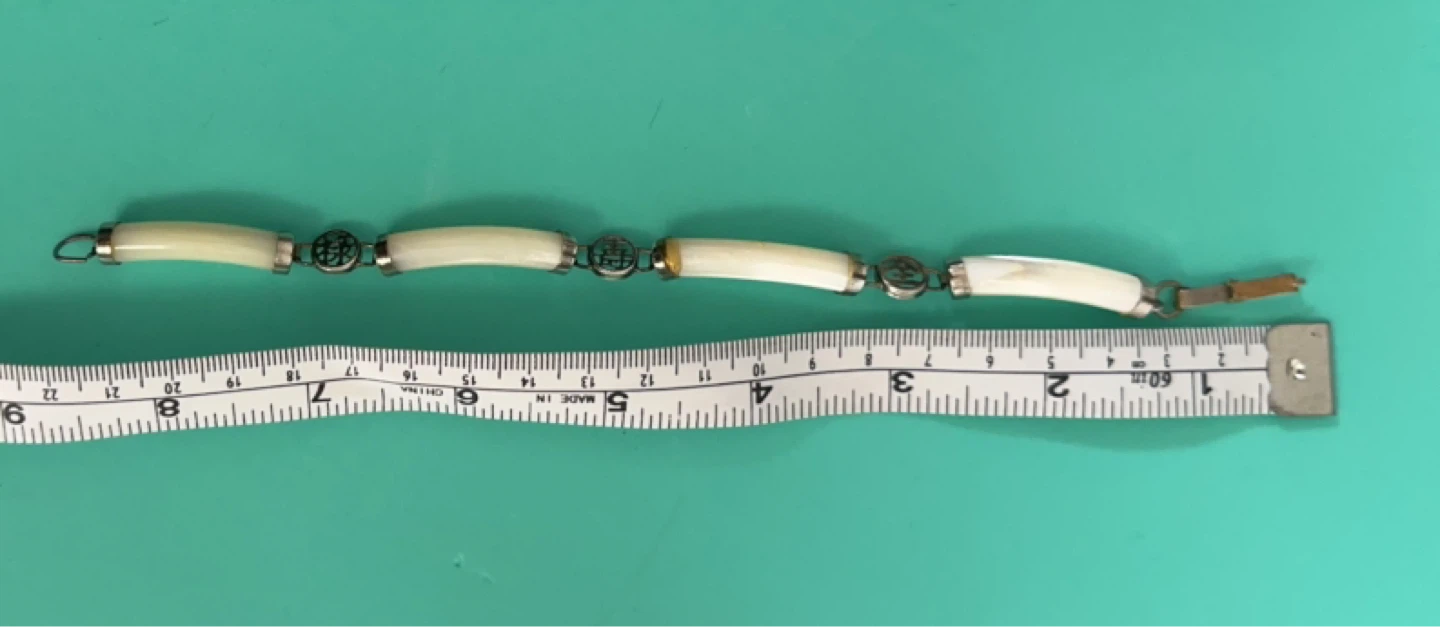 Vintage mother of pearl tube and Silver Bracelet - photo 4