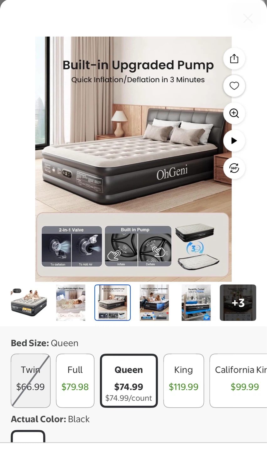 Queen Air Mattress with Built-in Pump