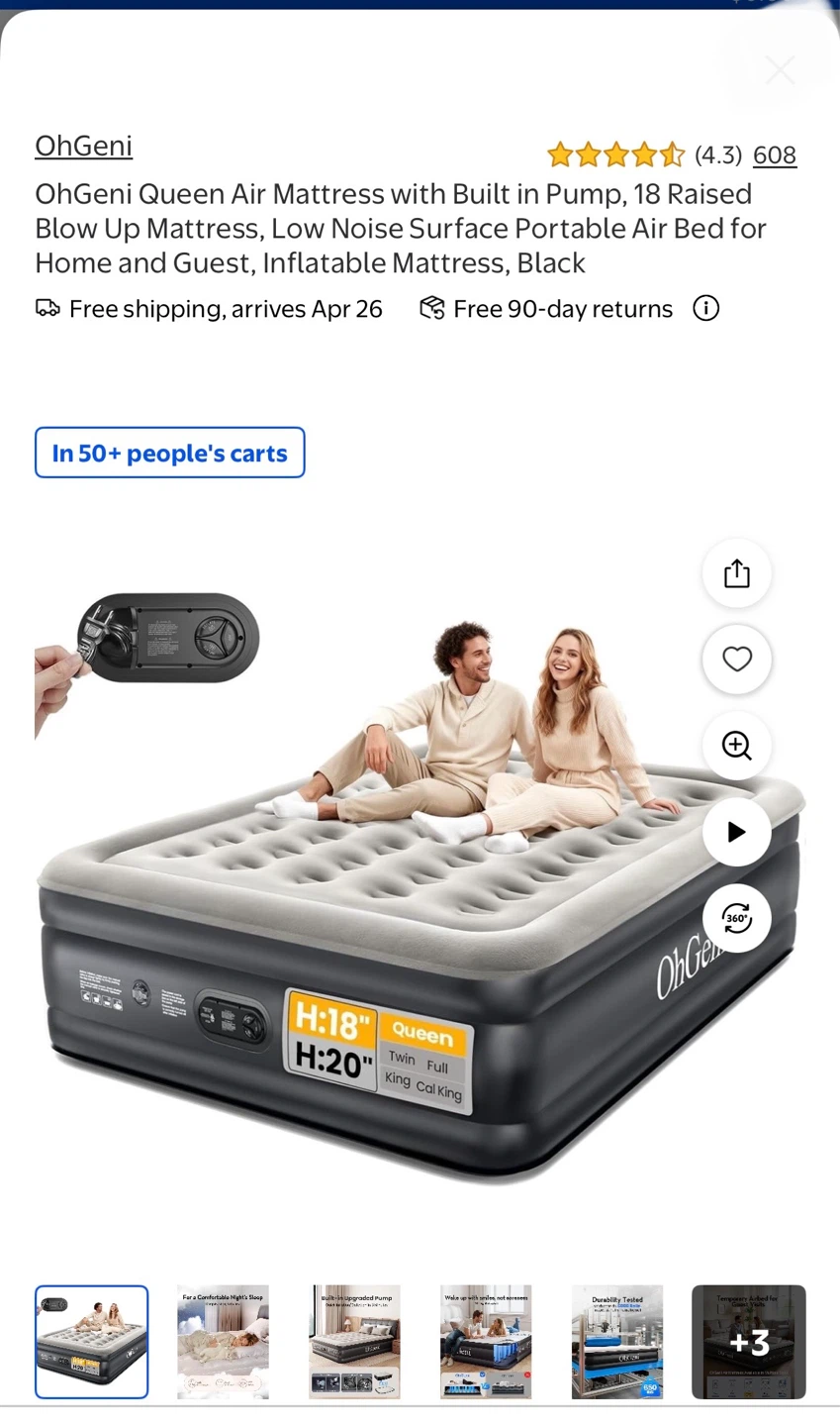 Queen Air Mattress with Built-in Pump - photo 2