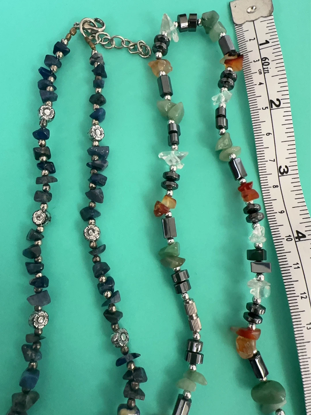 2 Handmade lapis, Agate jade and crystal Necklace - photo 2