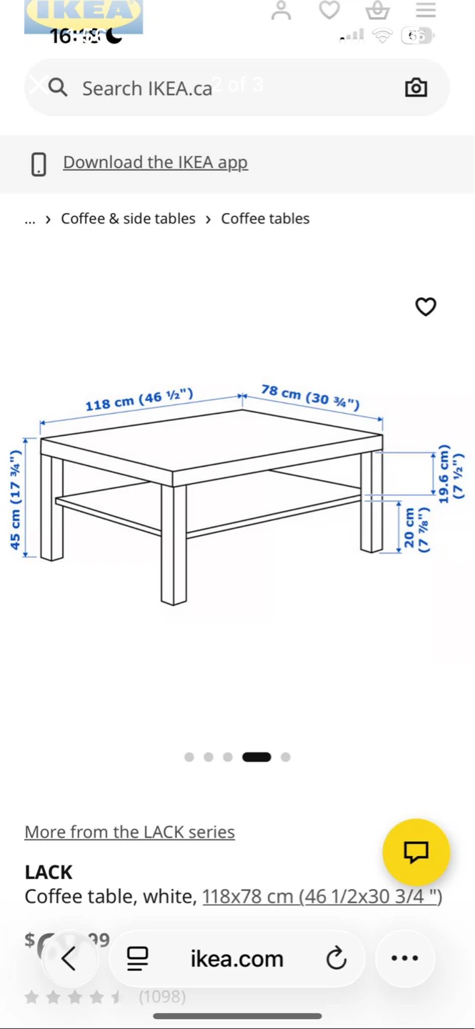 IKEA LACK Coffee Table - White - photo 3