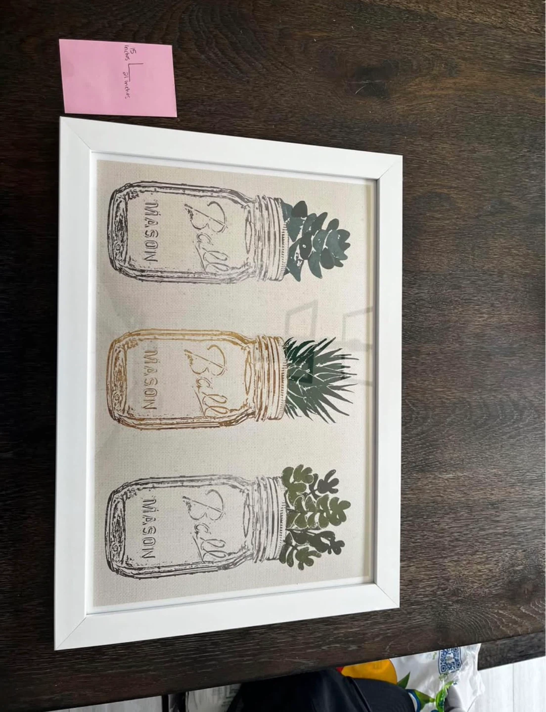Framed Mason Jar Succulent Wall Art