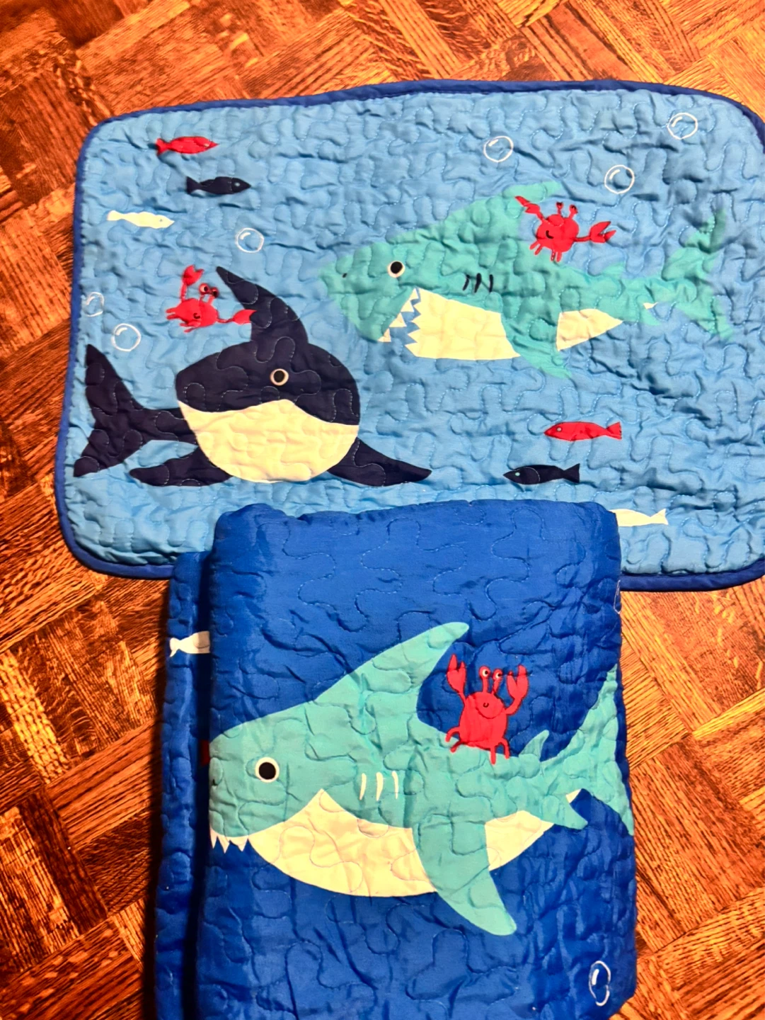 Quilted Shark Blanket and pillow case