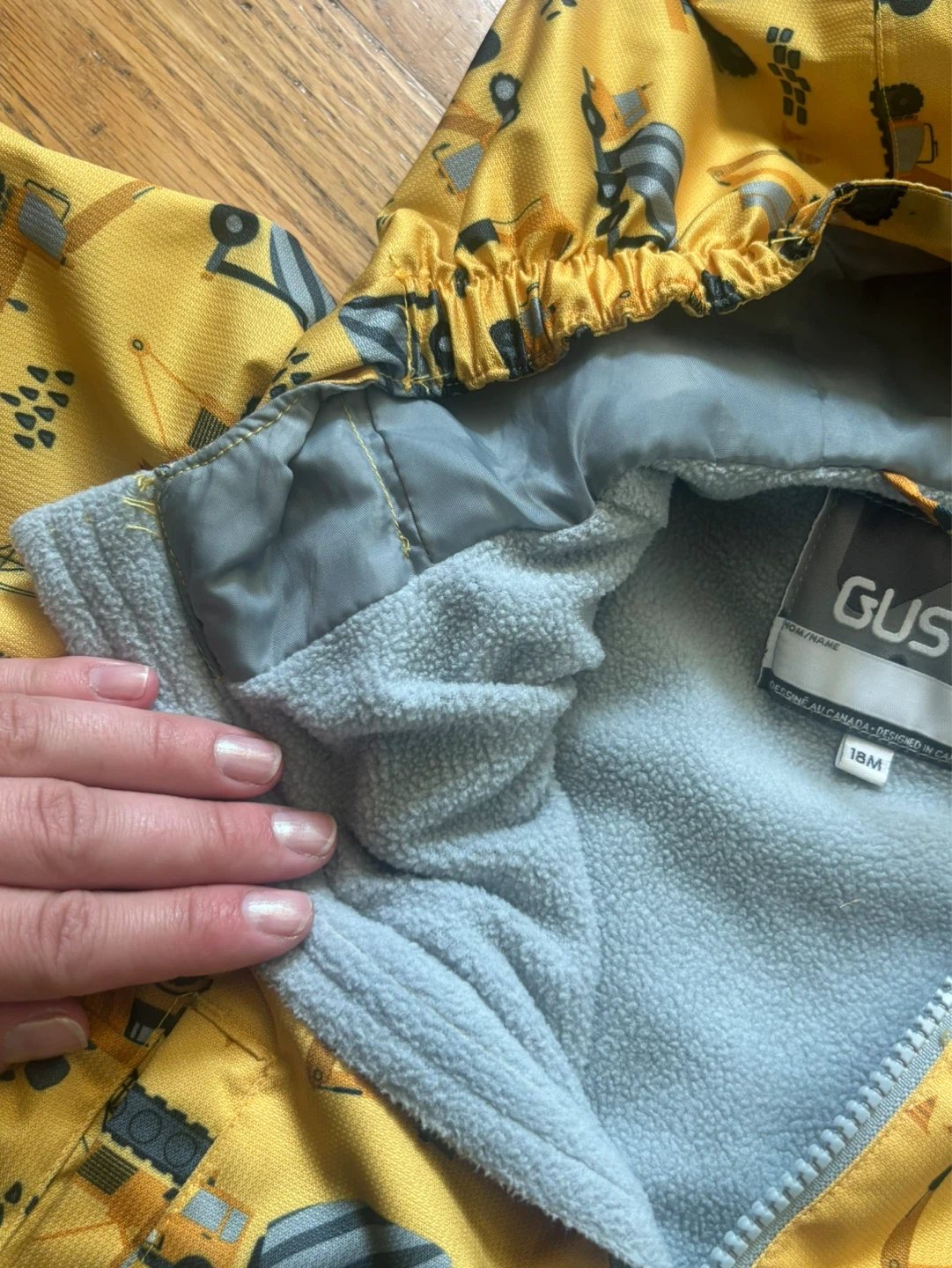 GUS set - Yellow construction print jacket and navy pants - photo 2
