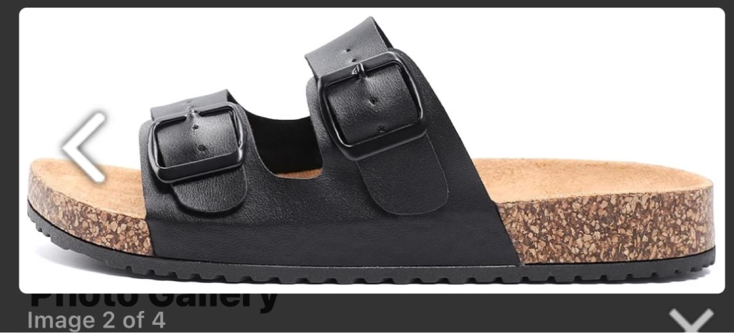 Black Double Strap Cork Footbed Sandals - photo 3