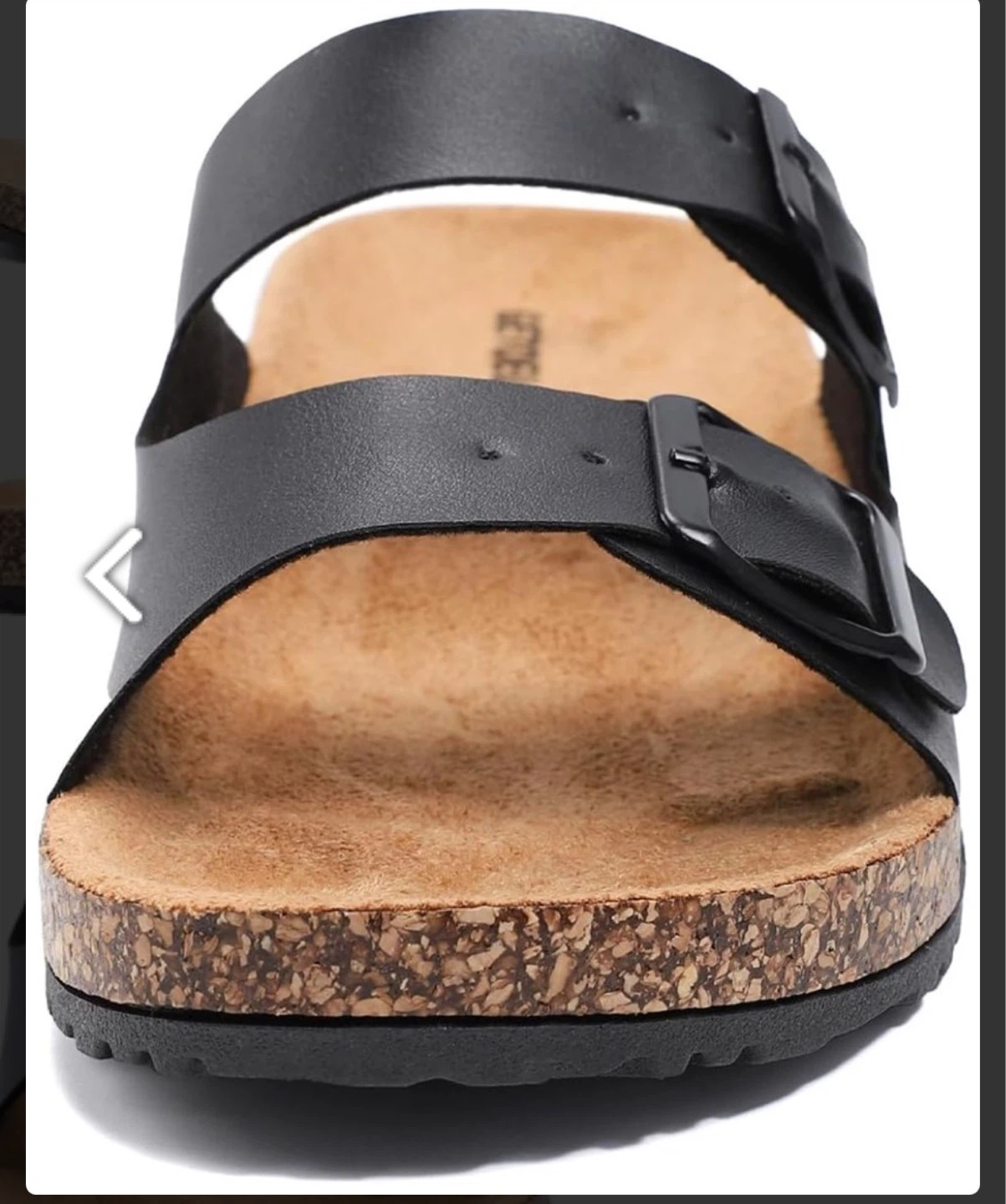 Black Double Strap Cork Footbed Sandals - photo 2