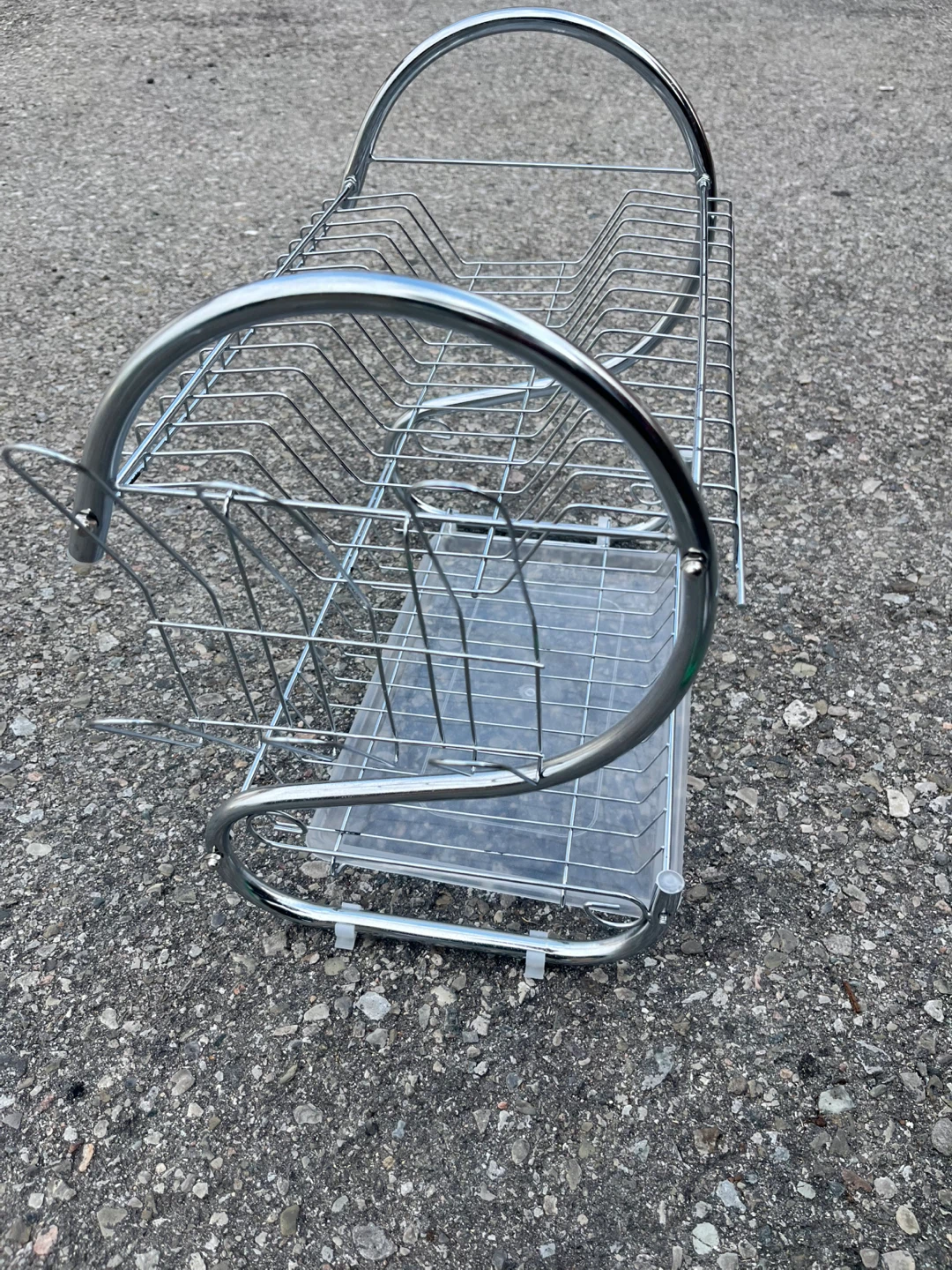 Chrome Two-Tier Dish Rack with Drip Tray - photo 4
