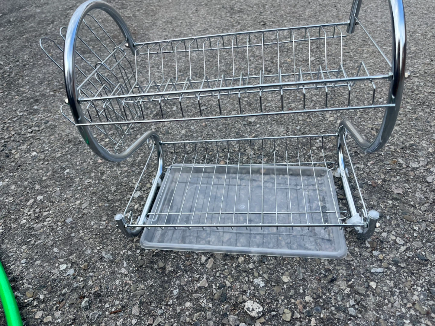 Chrome Two-Tier Dish Rack with Drip Tray - photo 2