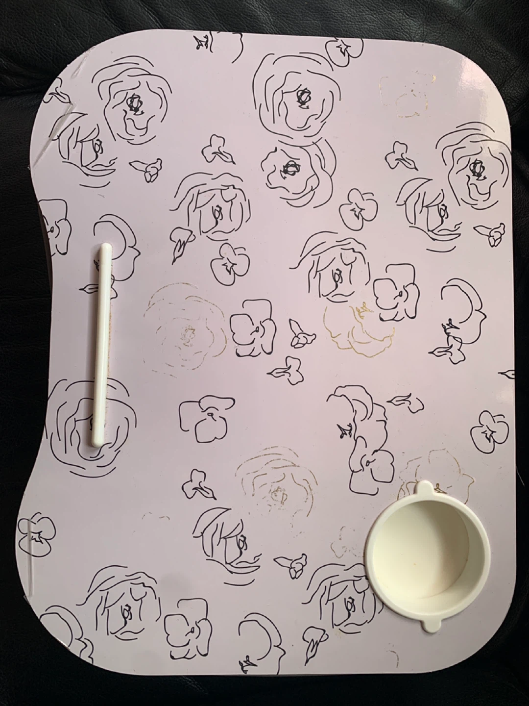 Light Purple Bed Tray with Floral Design