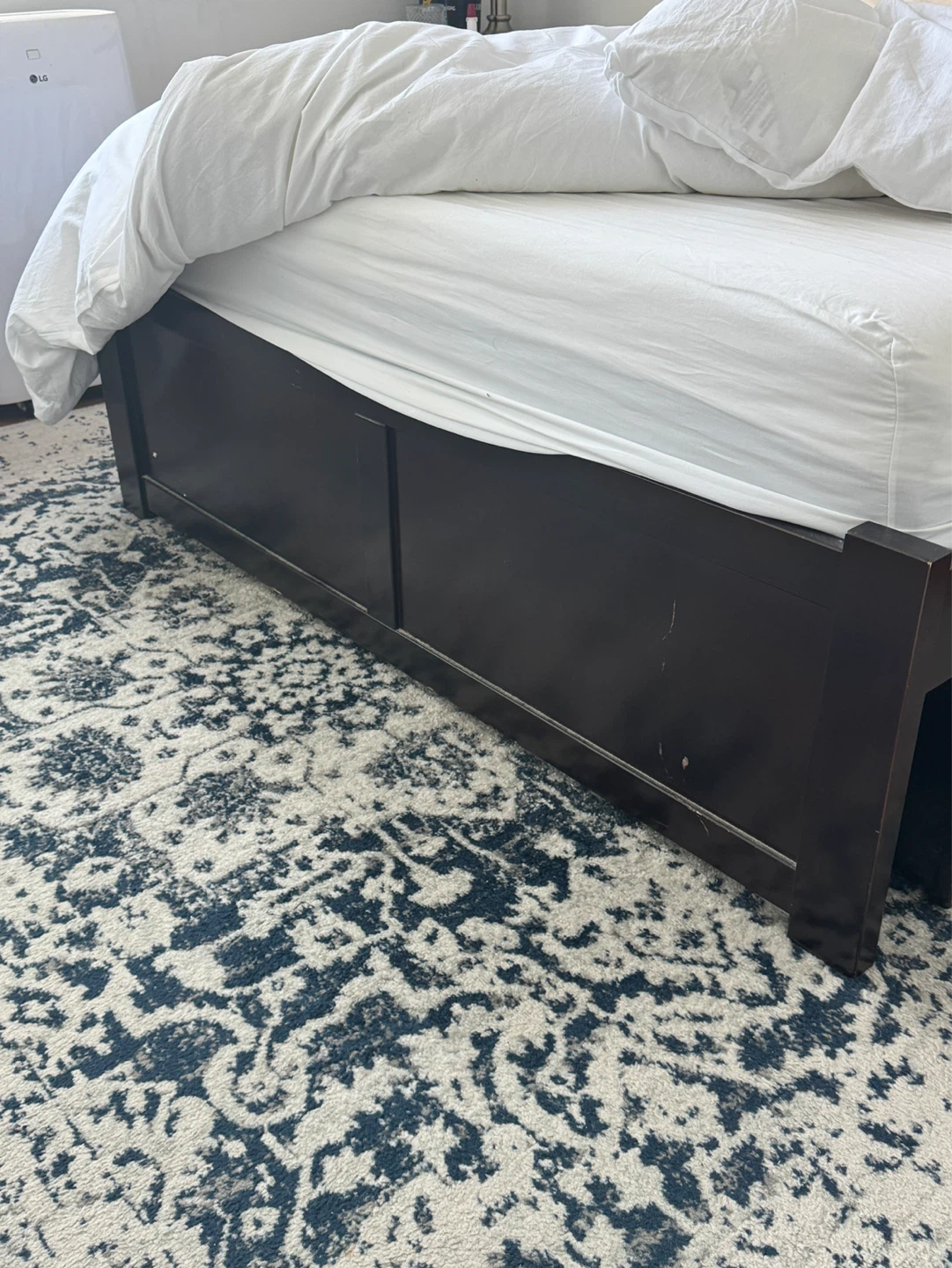 Dark Wood Full Bed Frame with Storage Drawers - photo 5