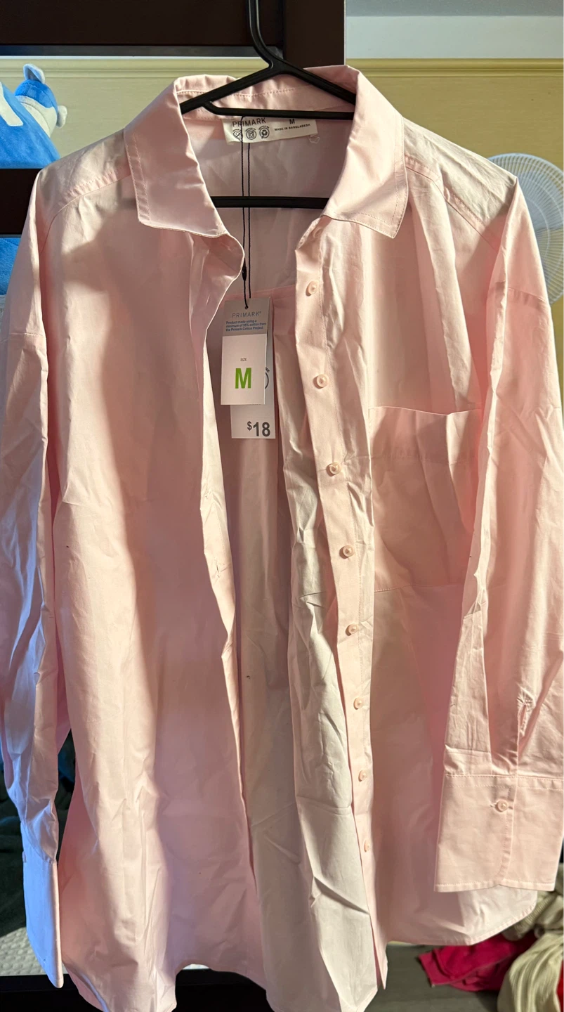 💙Primark Pink Button-Down Shirt Women’s M NWT💙