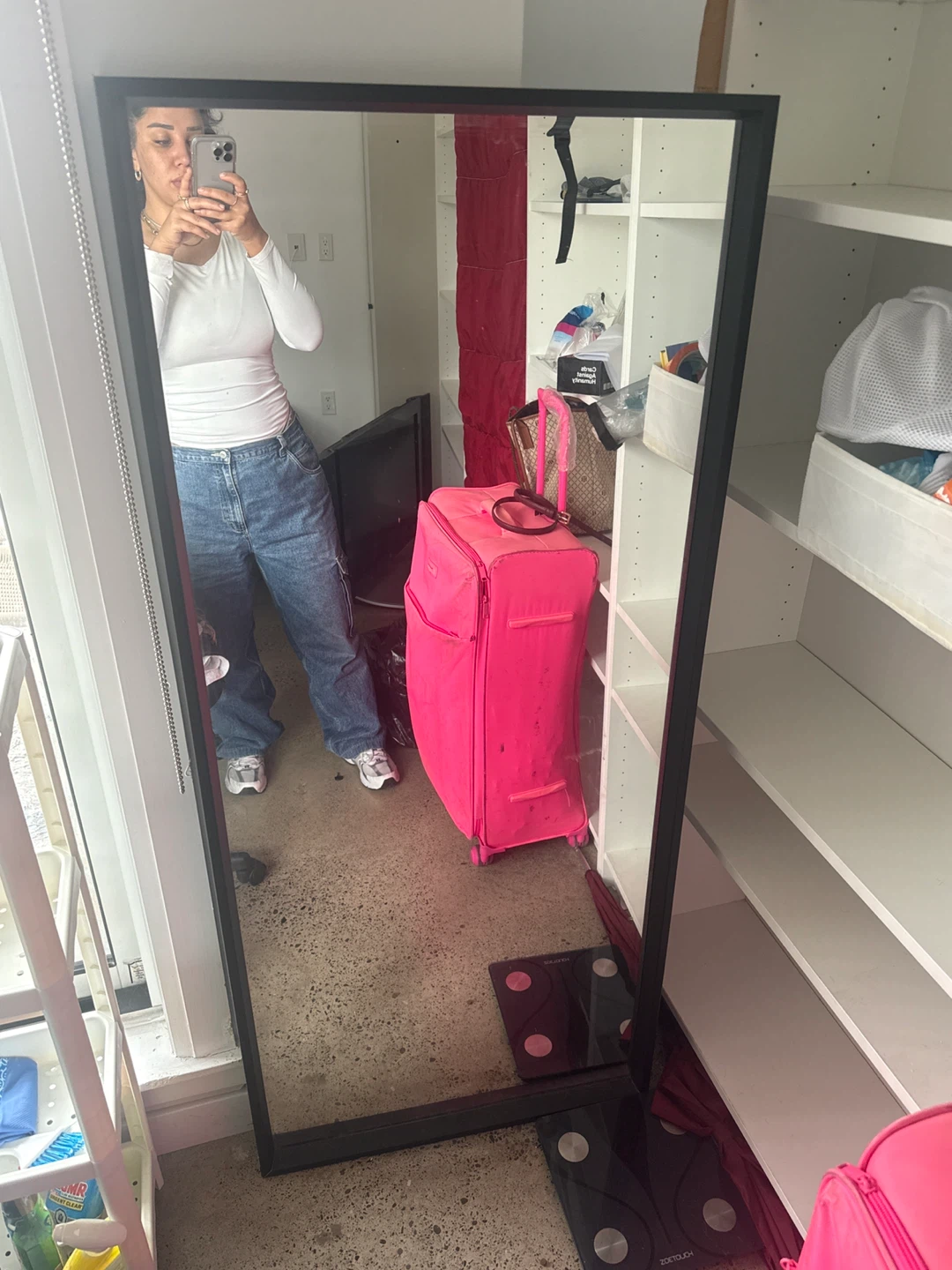 Full Length Mirror with Black Frame 🌱