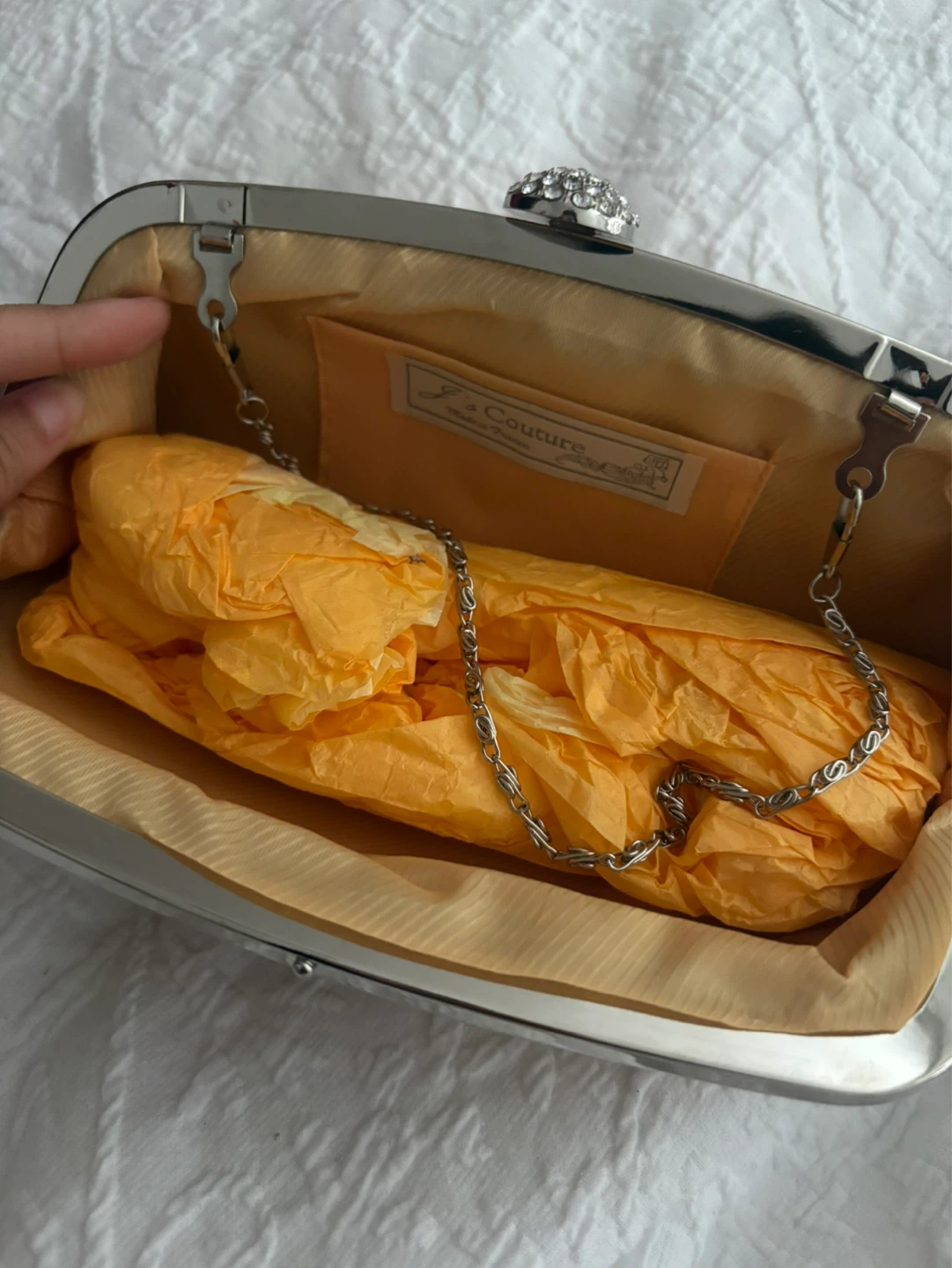 Gold Sequin Clutch Purse with Chain Strap - photo 2