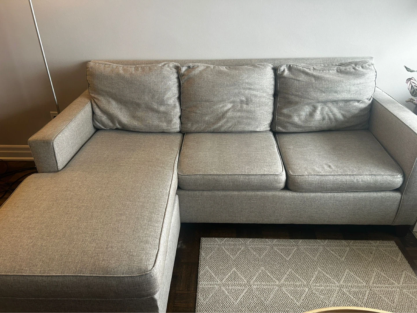 Pottery Barn sectional sofa with chaise lounge