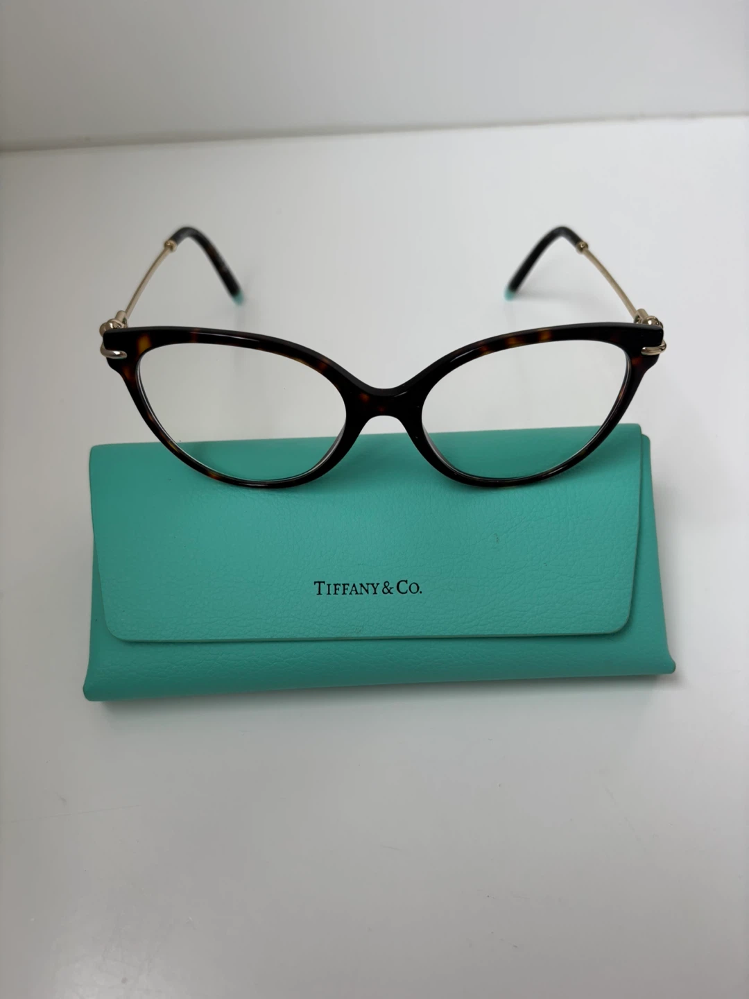 Tiffany & Co. Tortoiseshell Cat-Eye Eyeglasses with Case