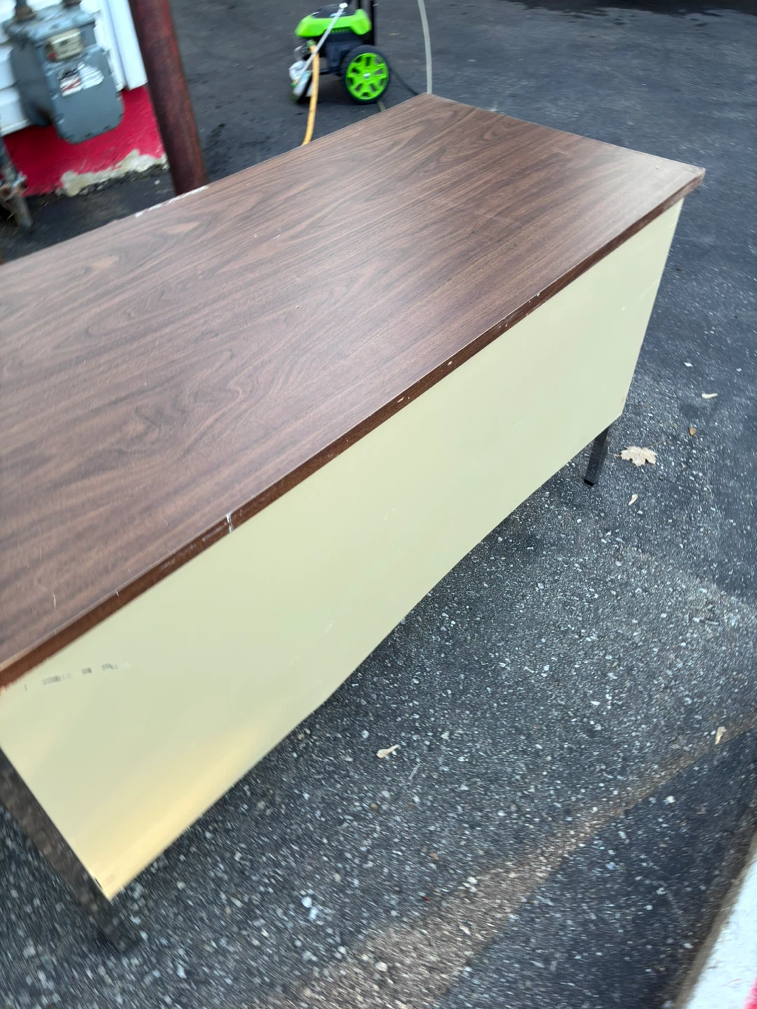 Vintage Wood Top Metal Desk - photo 2