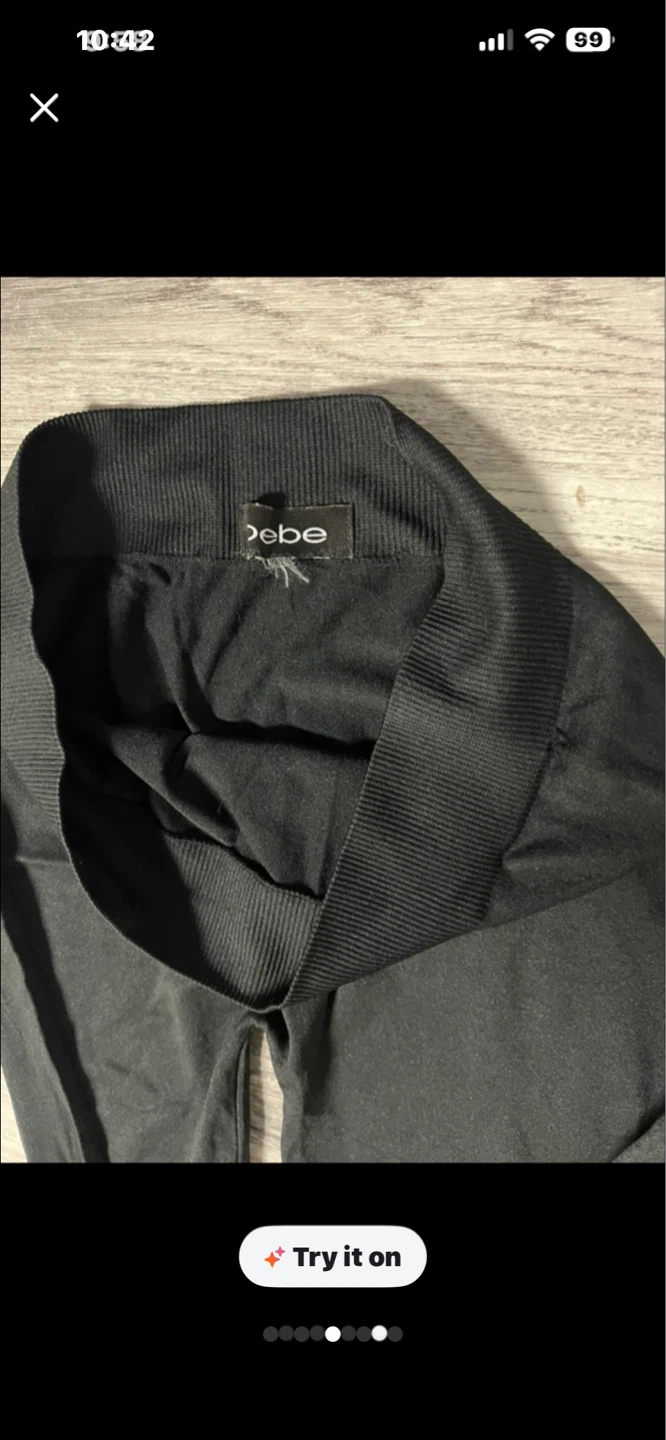 Bebe Black Zipper Leggings - photo 3