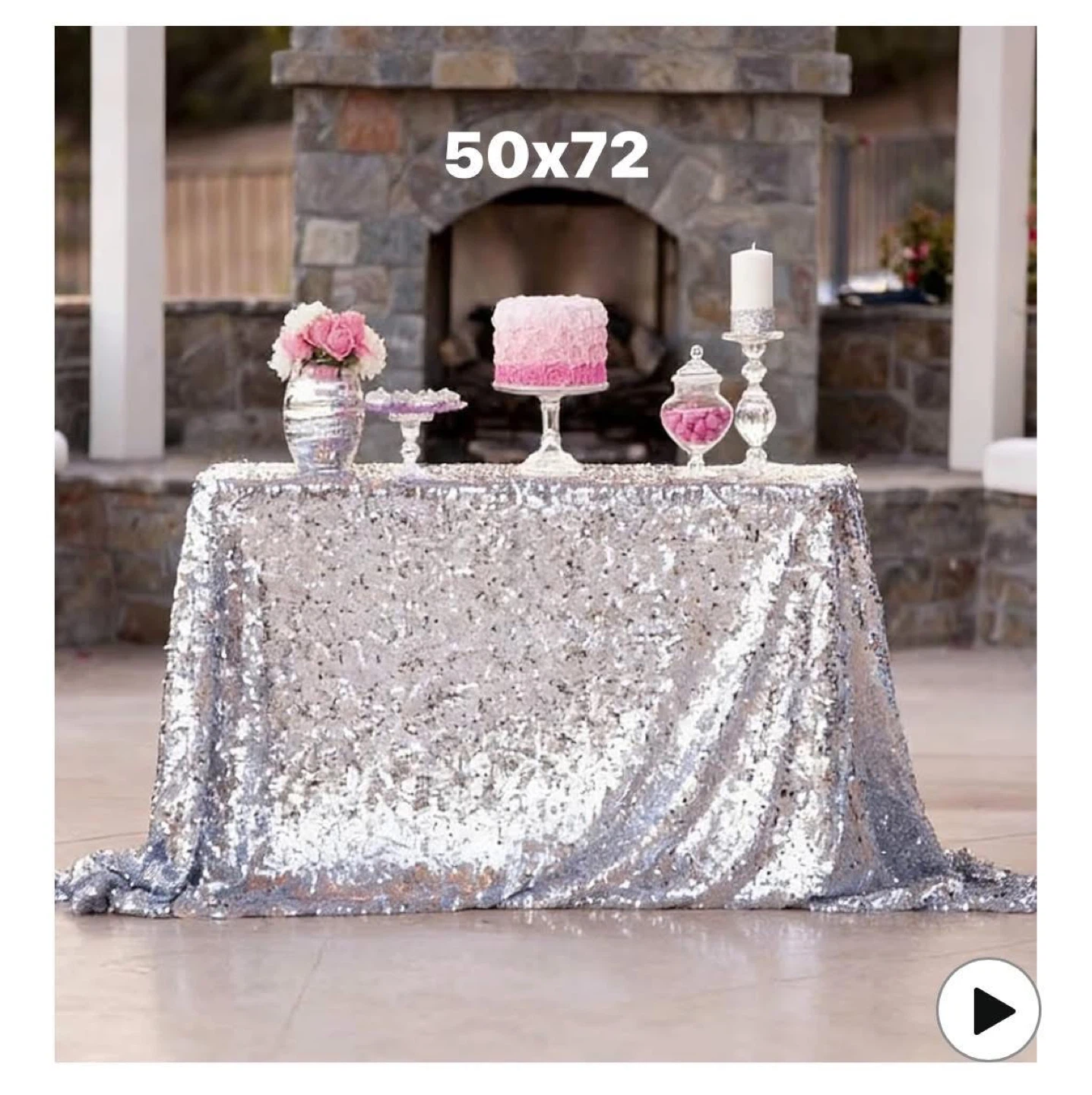 Silver Sequin Tablecloth - photo 2