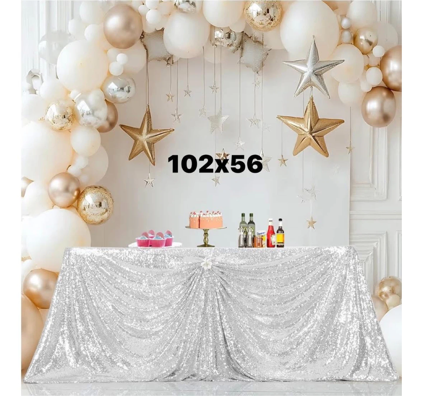 Silver Sequin Tablecloth