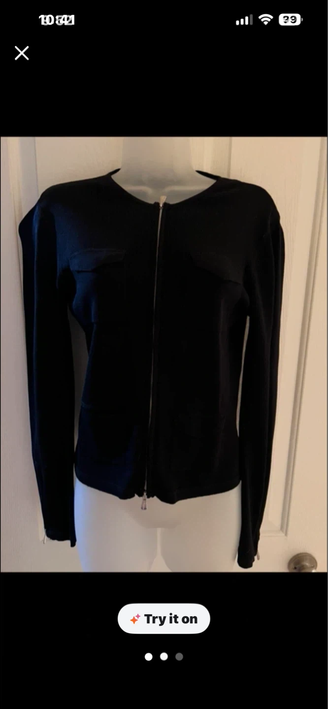 Black Full Zip Cardigan - One Girl Who - photo 3
