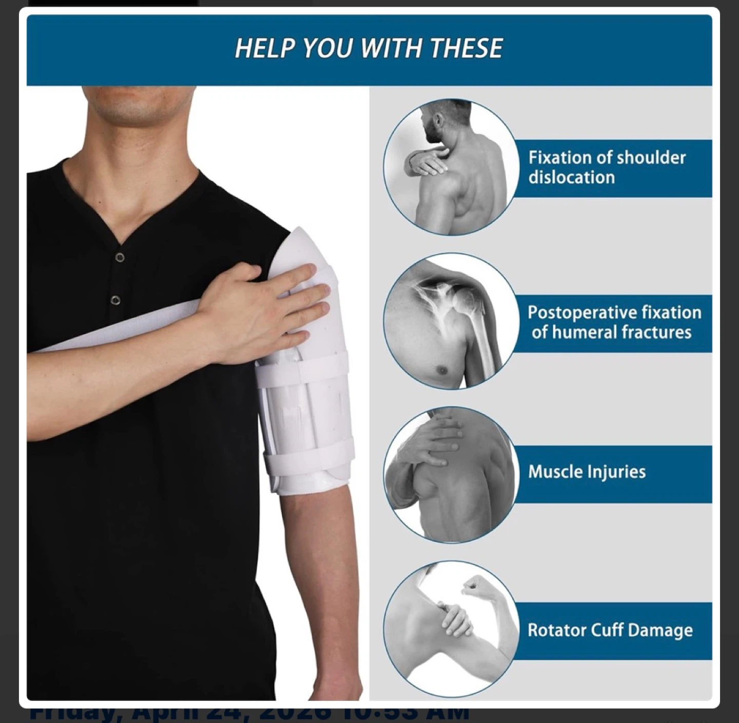 Adjustable Shoulder Immobilizer Brace - photo 4