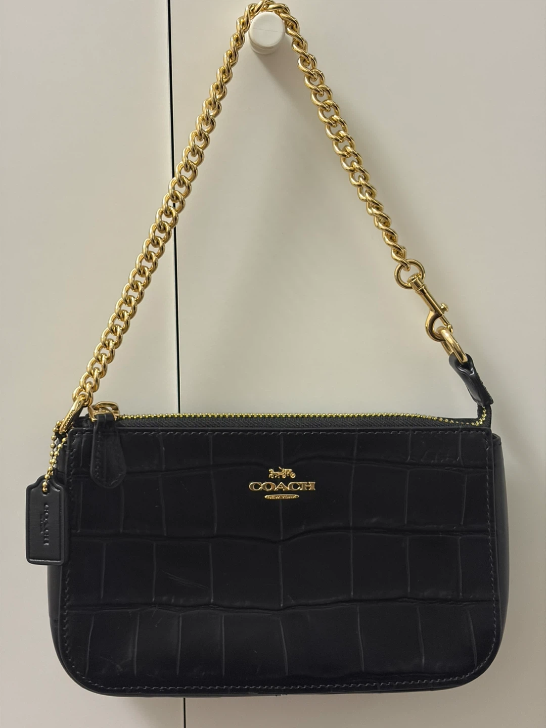 Coach Black Embossed Leather Wristlet - photo 3