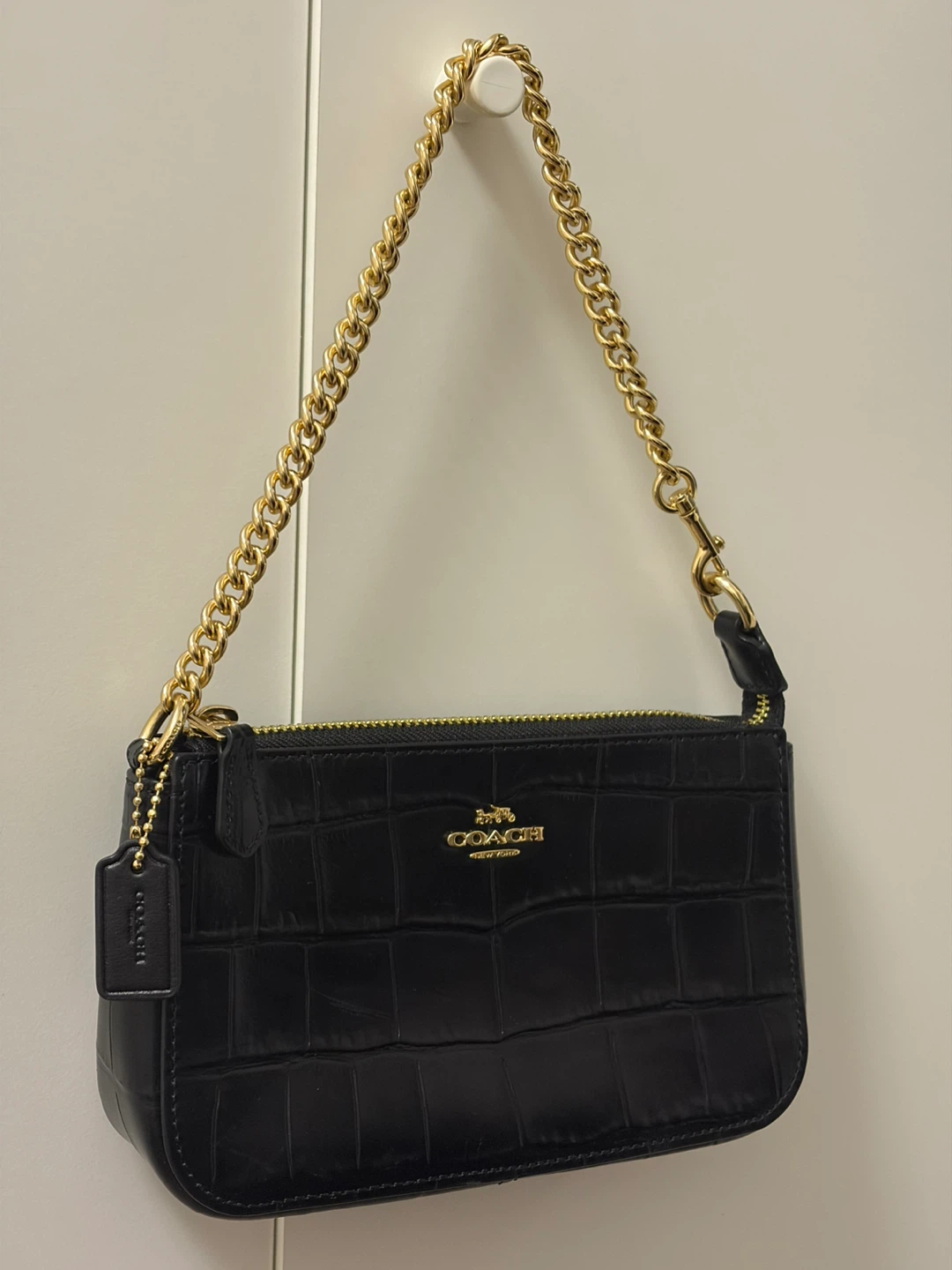Coach Black Embossed Leather Wristlet - photo 4