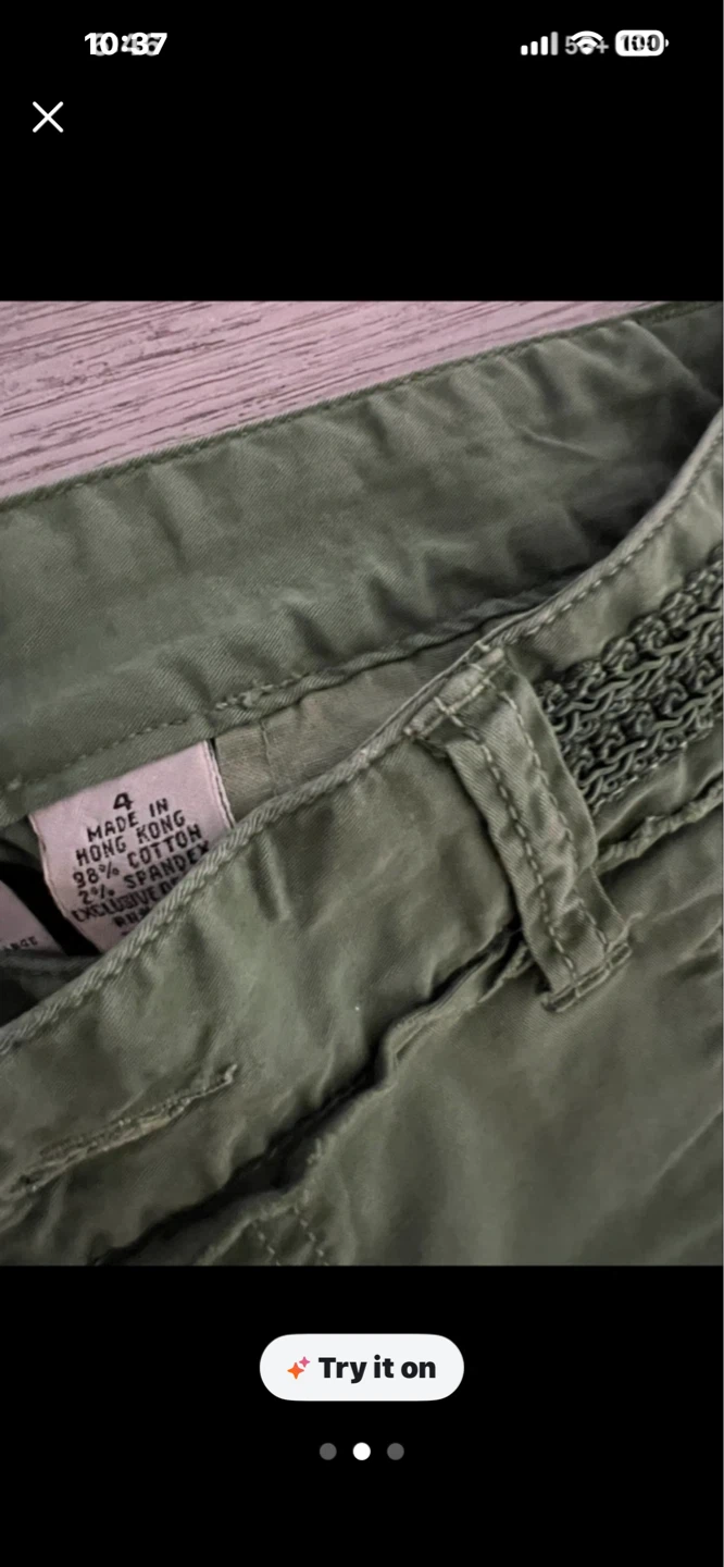 Green Cargo Pants Size 4 - photo 2