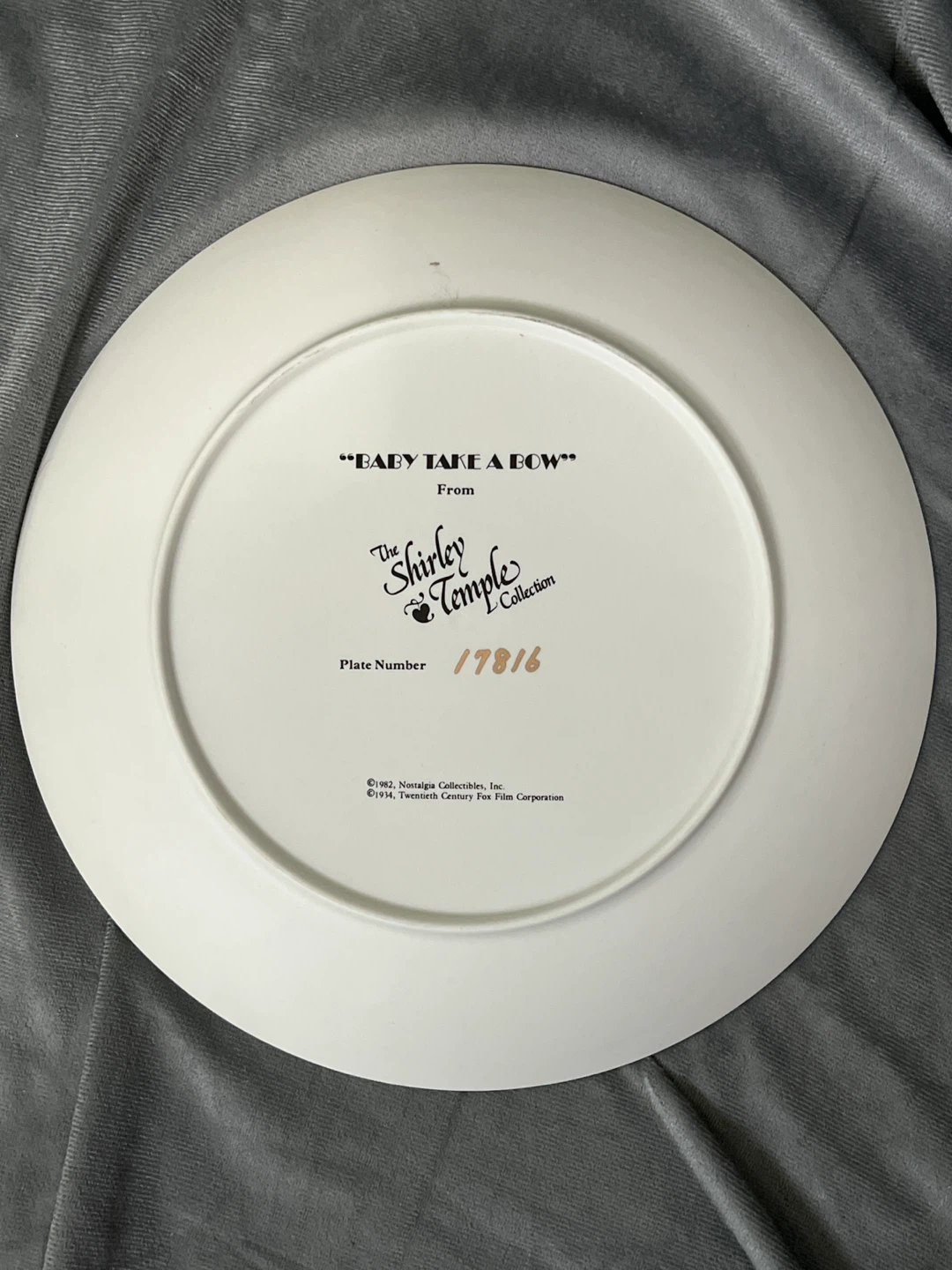 Shirley Temple collector plate - photo 3