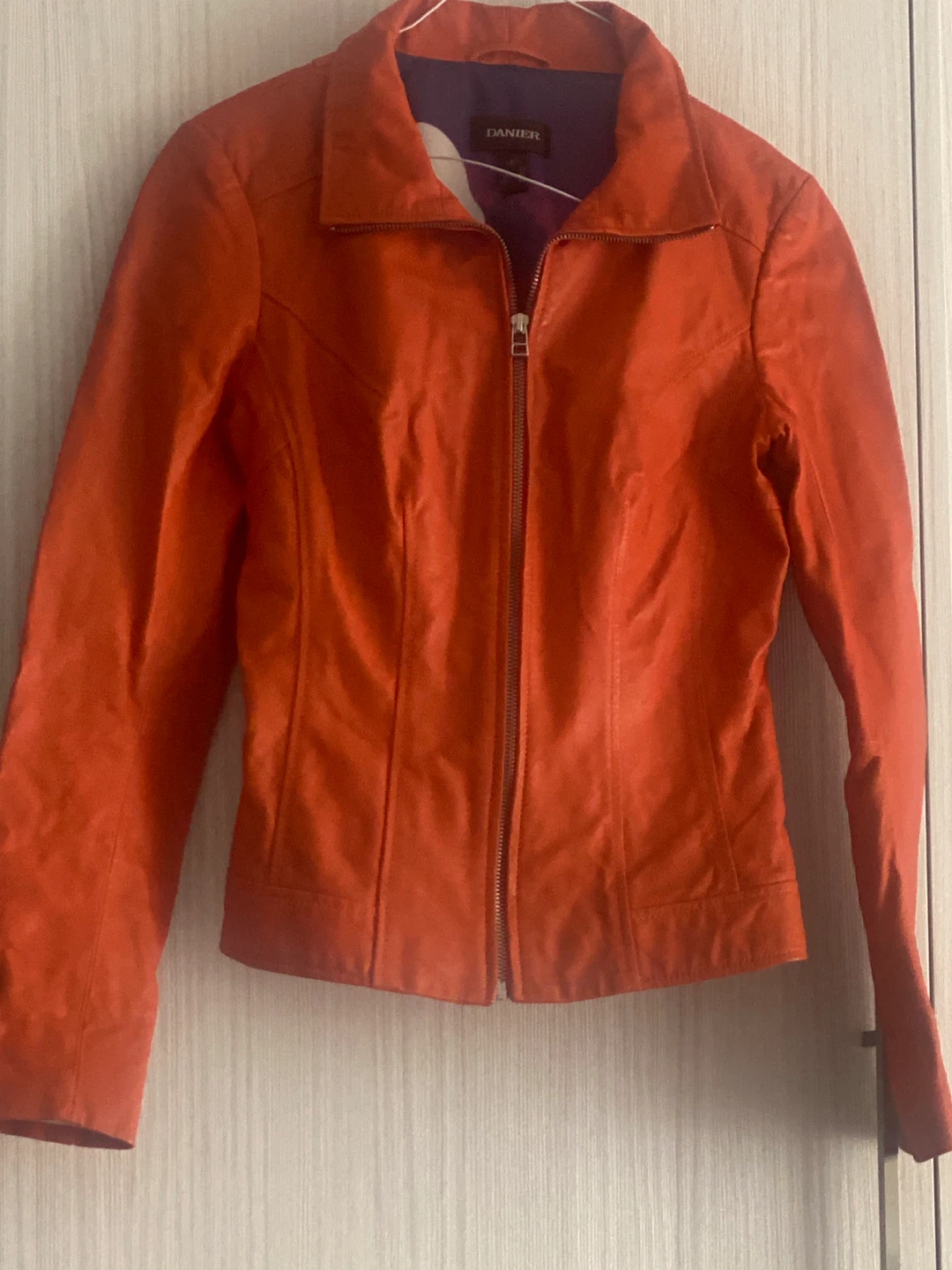 Danier Orange Leather Jacket