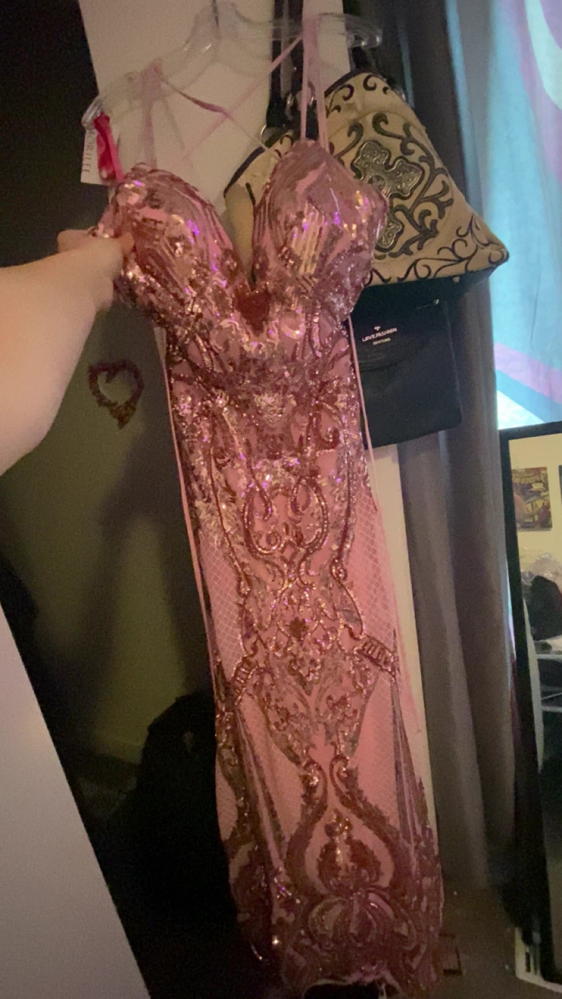 Pink Sequin Mermaid Prom Dress