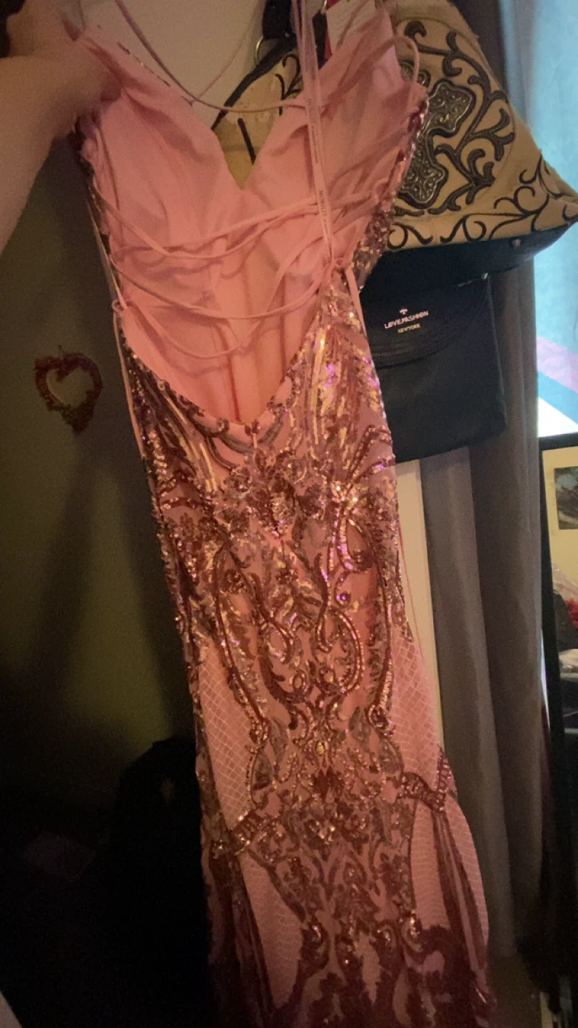 Pink Sequin Mermaid Prom Dress - photo 2
