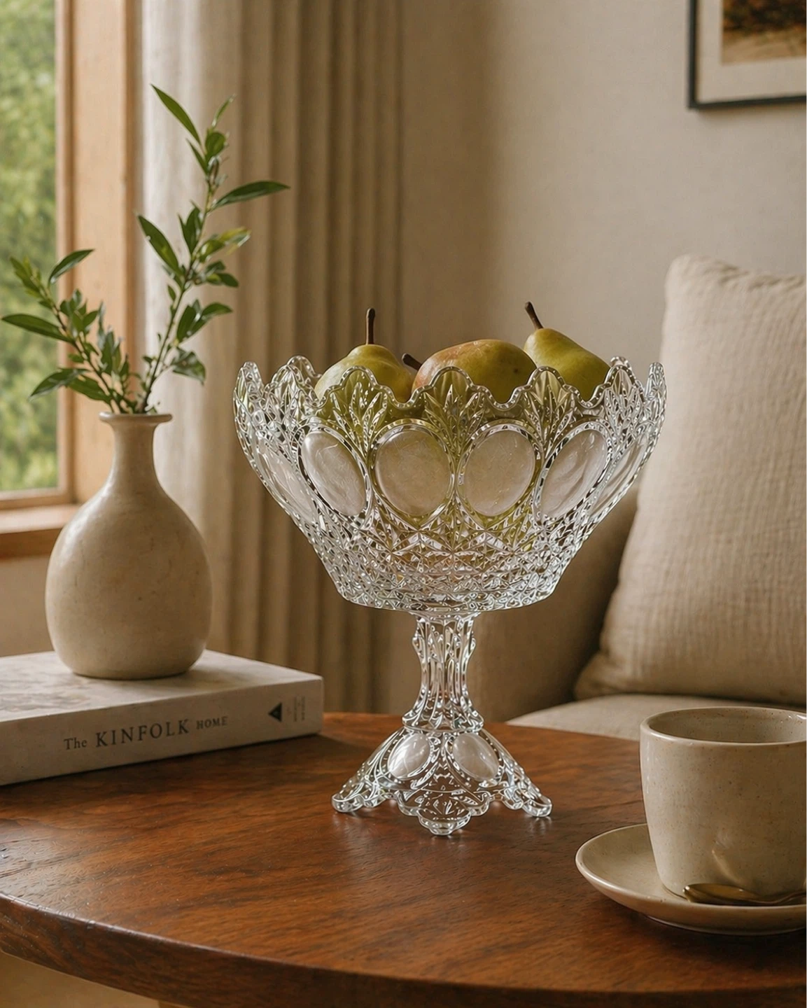 Crystal Pedestal Fruit Bowl